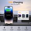 imageLivTee Wireless Car Charger Mount Automatic Clamping Mount 15W Fast Wireless Charging Car Phone Holder Universal for All Mobile Phones Fit for iPhone Fit for Samsung Galaxy Car Accessories