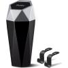 imageLivTee Car Trash Can with Lid Diamond Design Small Automatic Portable Trash Can with 2PCS Car Purse Hook for Purses and Bags Car Interior Accessories for Women Men BlackSilver