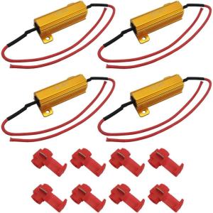 imageLivTee 4Pcs 50W 6ohm Load Resistors  Fix LED Bulb Fast Hyper Flash Turn Signal Blink Error Code