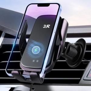 imageLivTee Wireless Car Charger Mount Automatic Clamping Mount 15W Fast Wireless Charging Car Phone Holder Universal for All Mobile Phones Fit for iPhone Fit for Samsung Galaxy Car Accessories