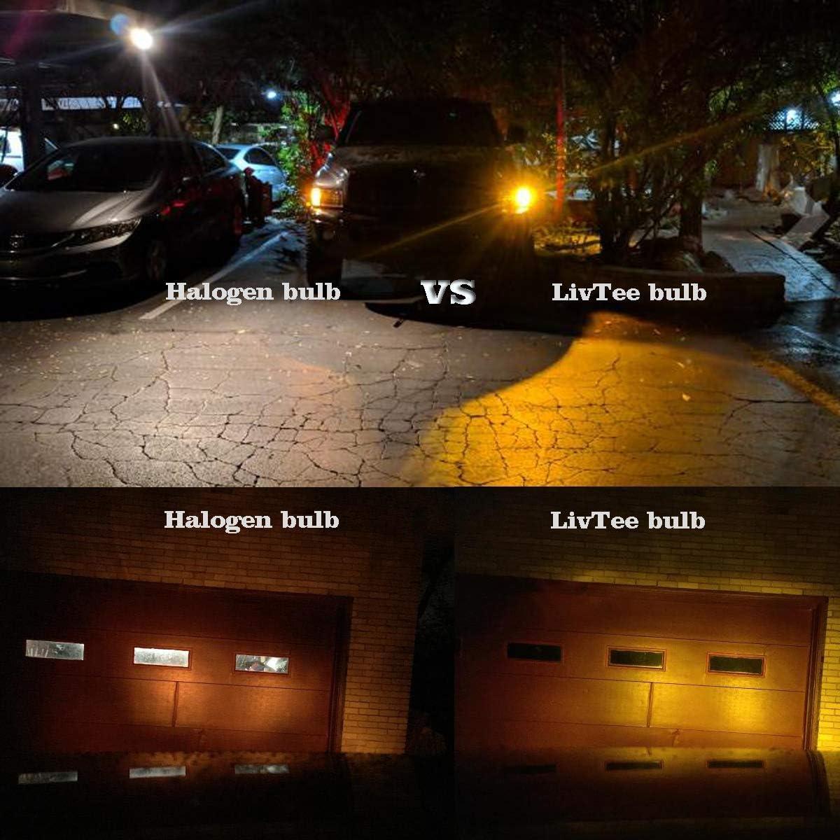 imageLivTee 1156 BA15S P21W 7506 LED Turn Signal Light Blinker Bulbs  Error Free Canbus  Anti Hyper Flash Amber Yellow7440