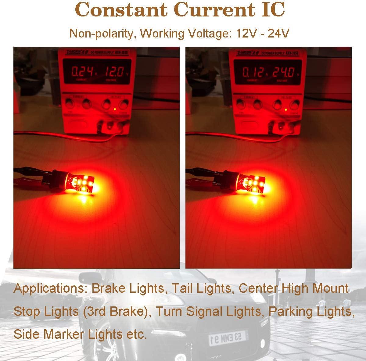 imageLivTee 1157 2057 2357 7528 BAY15D LED Bulbs Super Bright Replacement for Tail Brake LightsBrilliant RedBrilliant Red