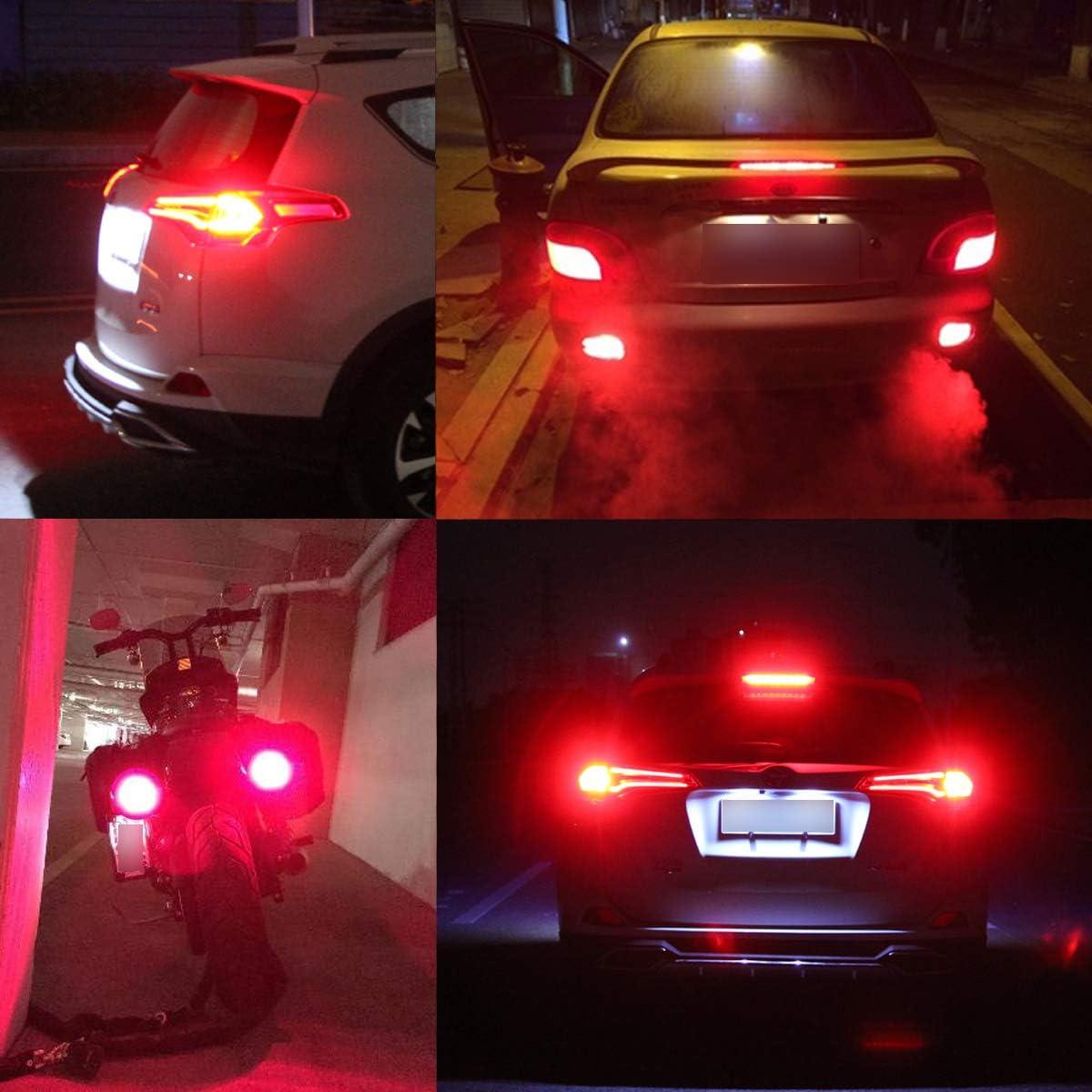 imageLivTee 1157 2057 2357 7528 BAY15D LED Bulbs Super Bright Replacement for Tail Brake LightsBrilliant RedBrilliant Red