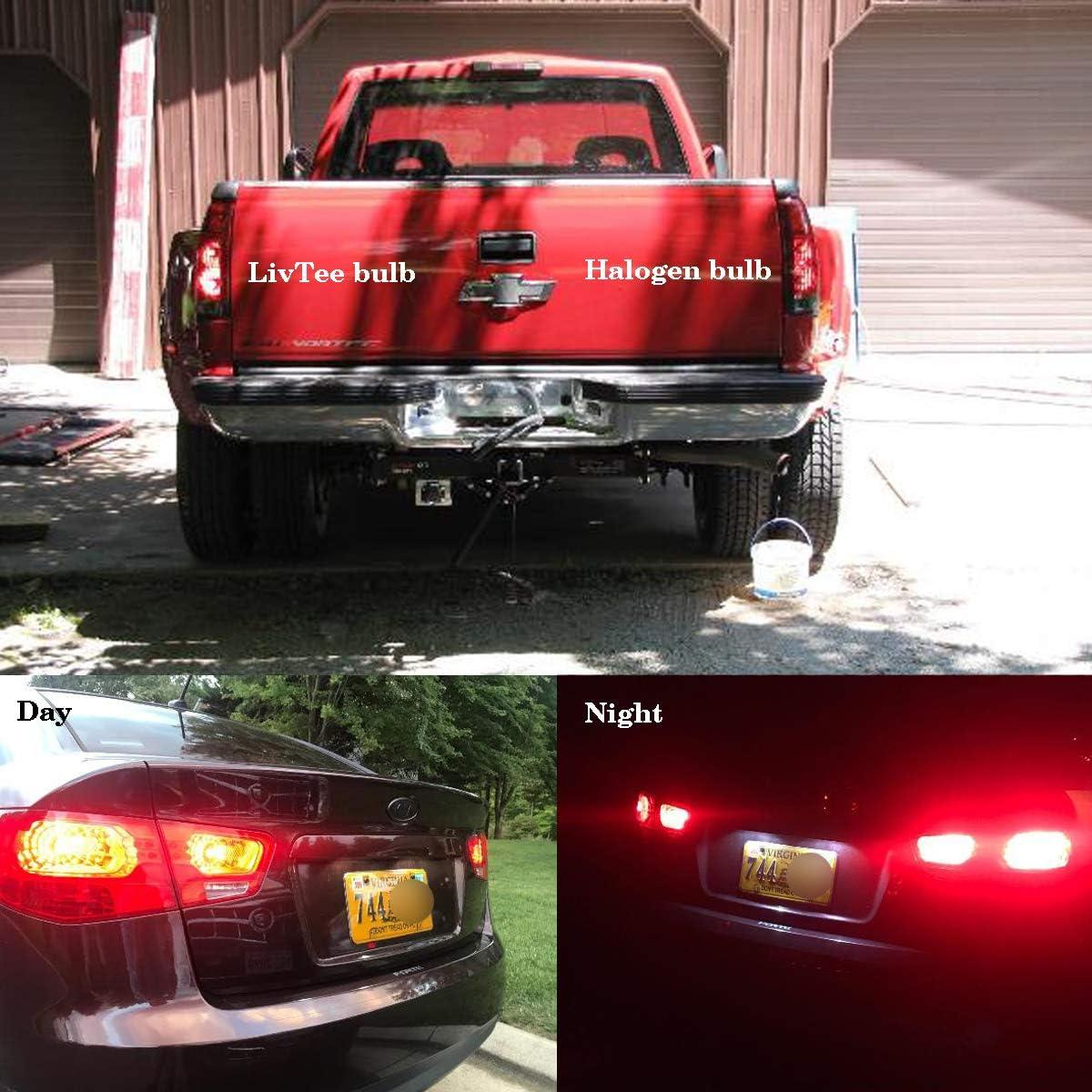 imageLivTee 1157 2057 2357 7528 BAY15D LED Bulbs Super Bright Replacement for Tail Brake LightsBrilliant RedBrilliant Red