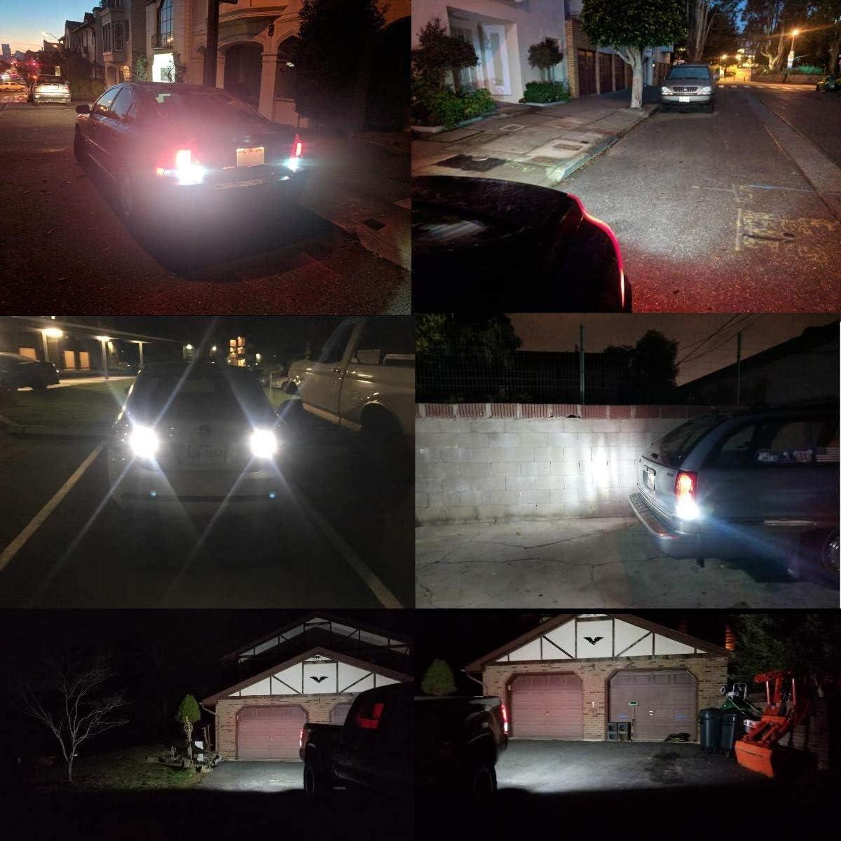 imageLivTee 1157 2057 2357 7528 BAY15D LED Bulbs Super Bright Replacement for Tail Brake LightsBrilliant RedXenon White