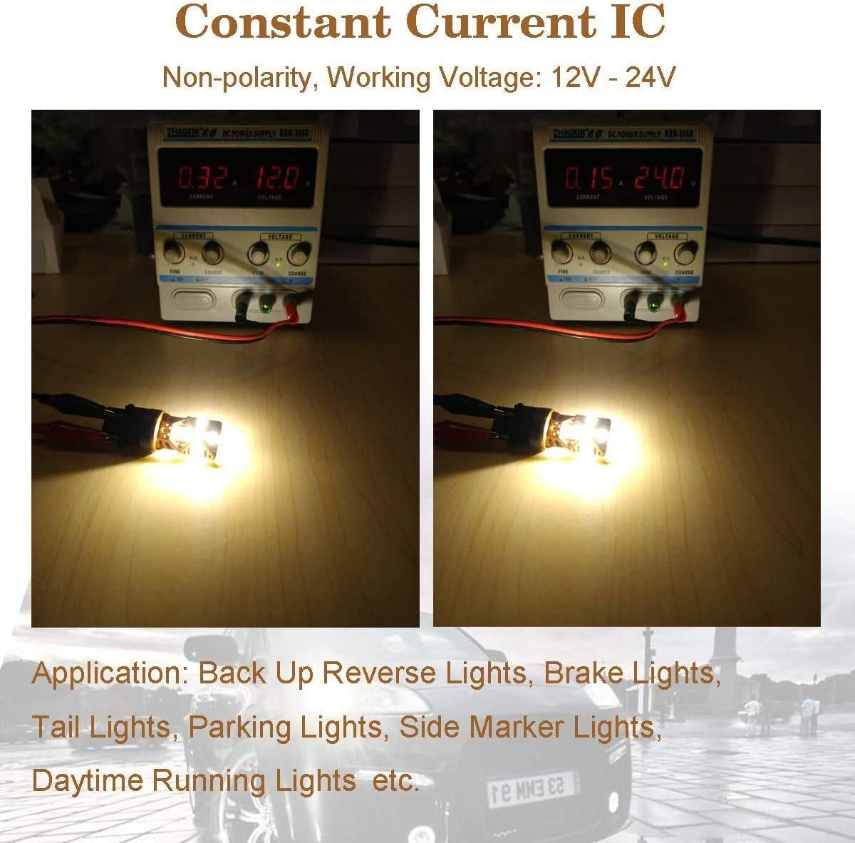 imageLivTee 1157 2057 2357 7528 BAY15D LED Bulbs Super Bright Replacement for Tail Brake LightsBrilliant RedXenon White