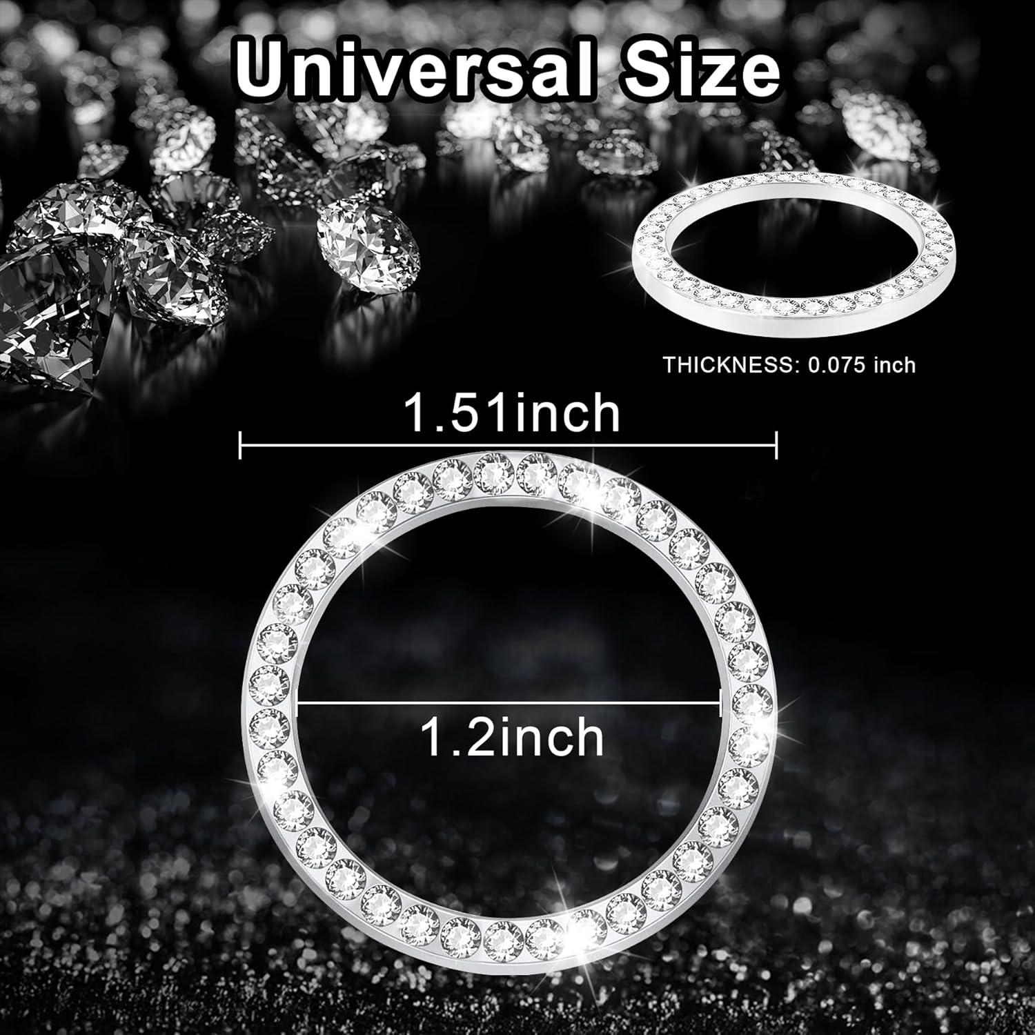 imageLivTee 2 PCS Crystal Rhinestone Car Engine Start Stop Decoration Ring Bling Car Interior Accessories for Women Push to Start Button Cover Sticker Automotive Decals WhiteWhitenew