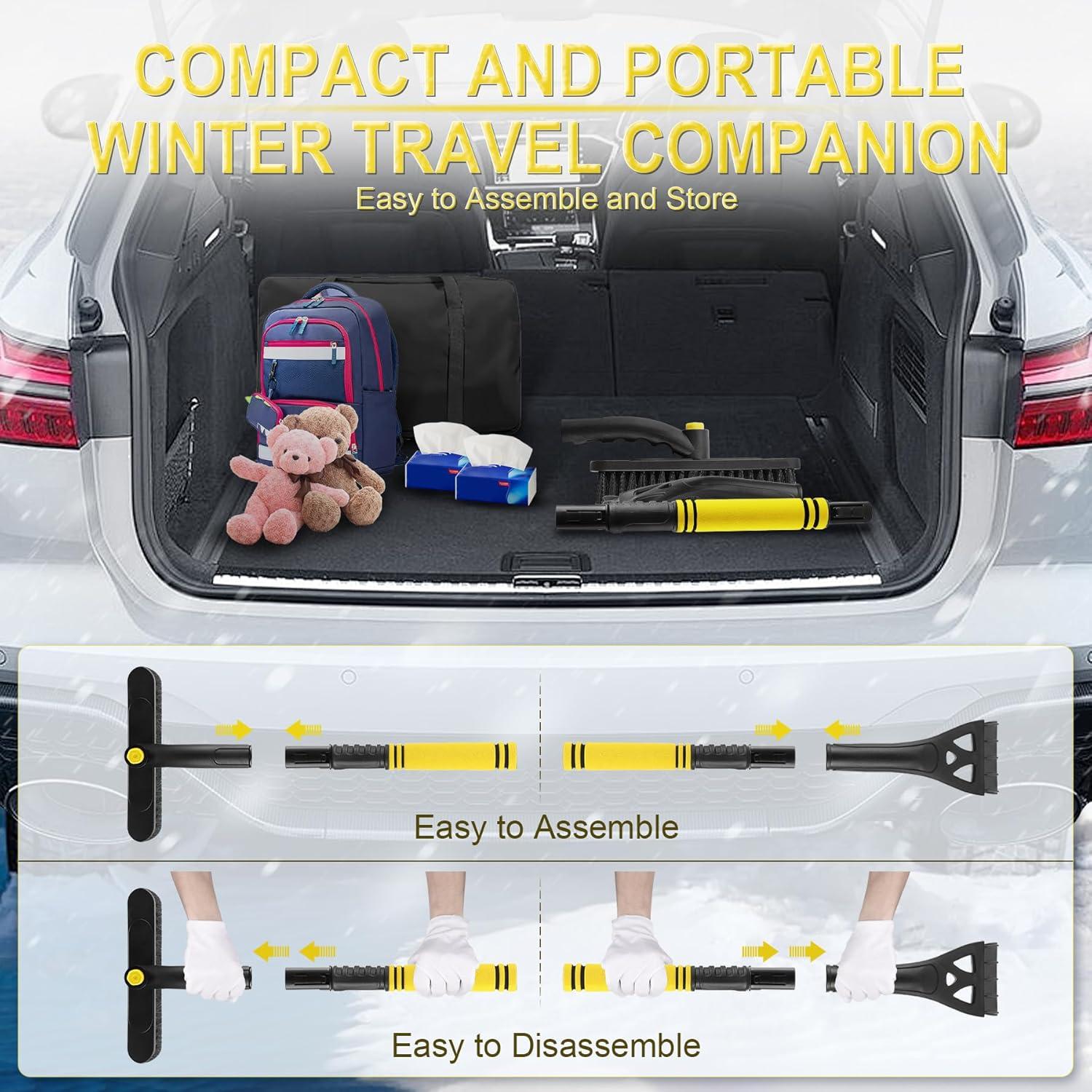 imageLivTee 32quot Extendable Ice Scraper ampamp Snow Brush for Car Windshield 360 Rotating Snow Removal Tool for Cars Trucks ampamp SUVs Automotive Winter Essentials ampamp Car Accessories for Men YellowYellow