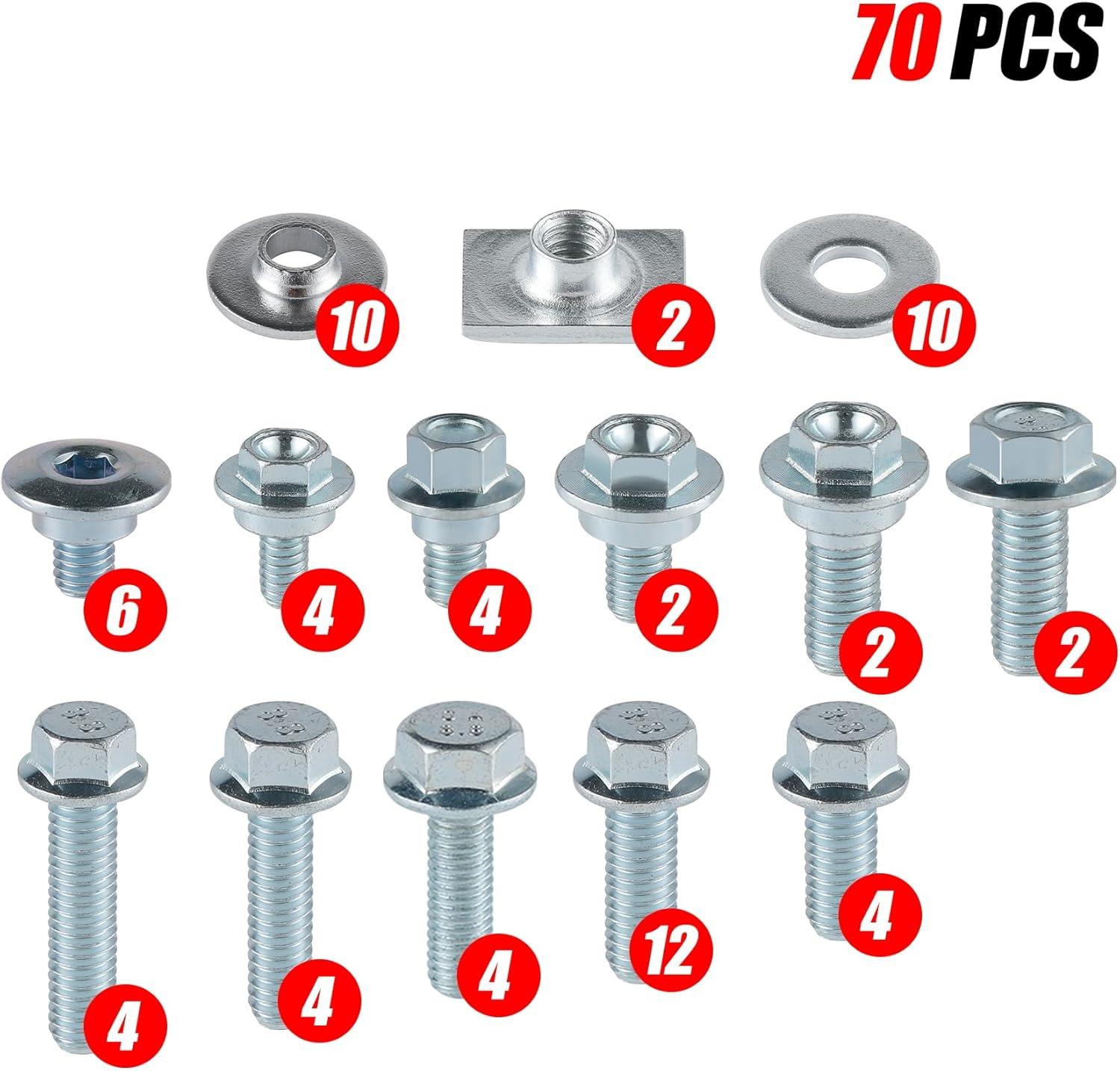 imageLivTee 70PCS Motorcycle Body Bolt Mounting Kits for Plastics Seat Fenders Shrouds Fasteners Compatible with CR85 CR125 CR250 CR500 ampamp CRF150 CRF250 CRF450 R Models CRF150R CRF250R CRF450R  White