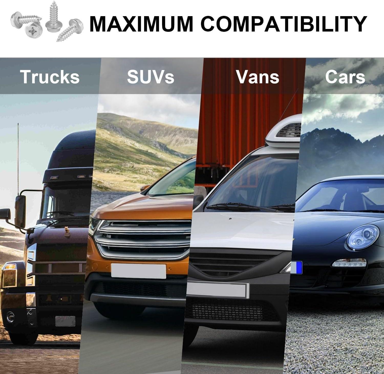 imageLivTee Anti Theft License Plate Screws Set for Securing Frames and Covers License Plate Bolts M6 14quot Tamper Proof Screws Caps Cover for Front Rear Frame Holder Mounting Black4PCSCrossSilver