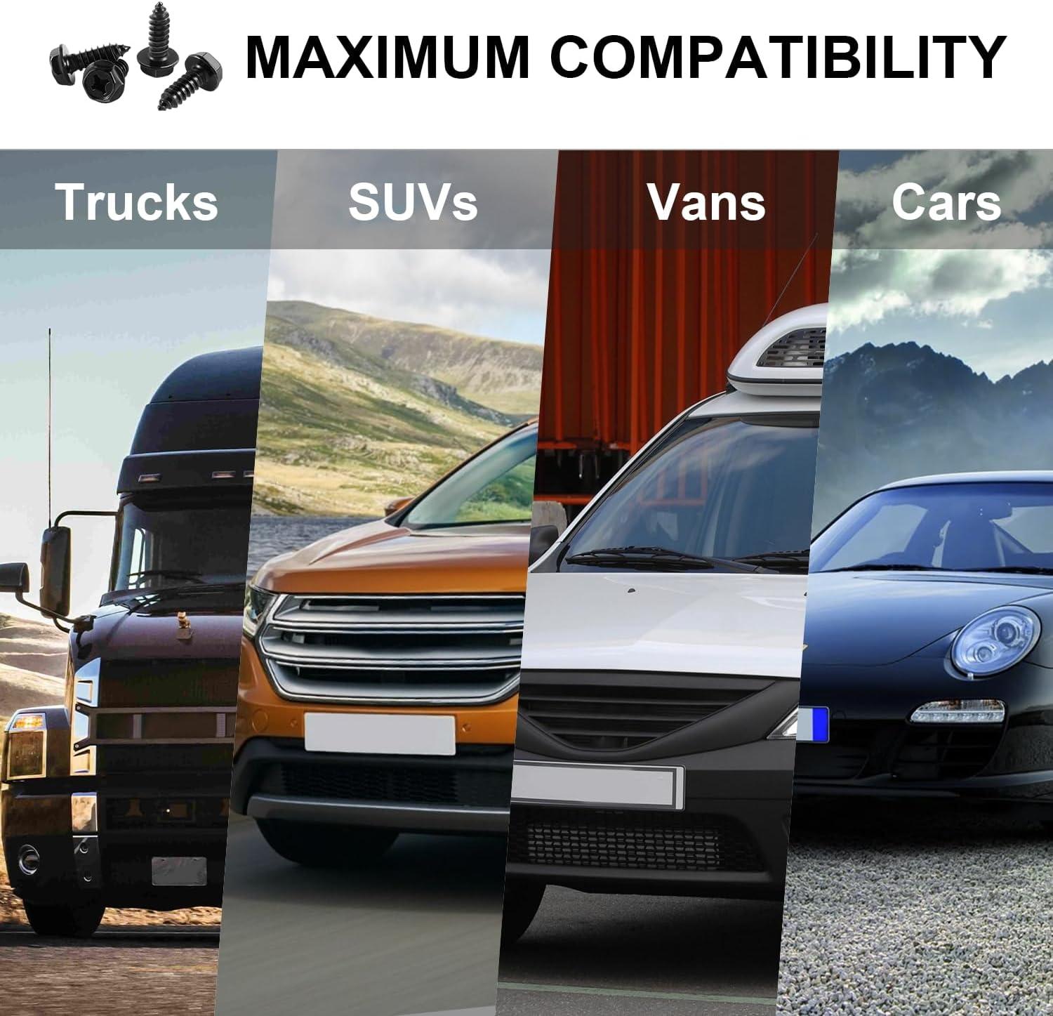 imageLivTee Anti Theft License Plate Screws Set for Securing Frames and Covers License Plate Bolts M6 14quot Tamper Proof Screws Caps Cover for Front Rear Frame Holder Mounting Black4PCSCrossBlack