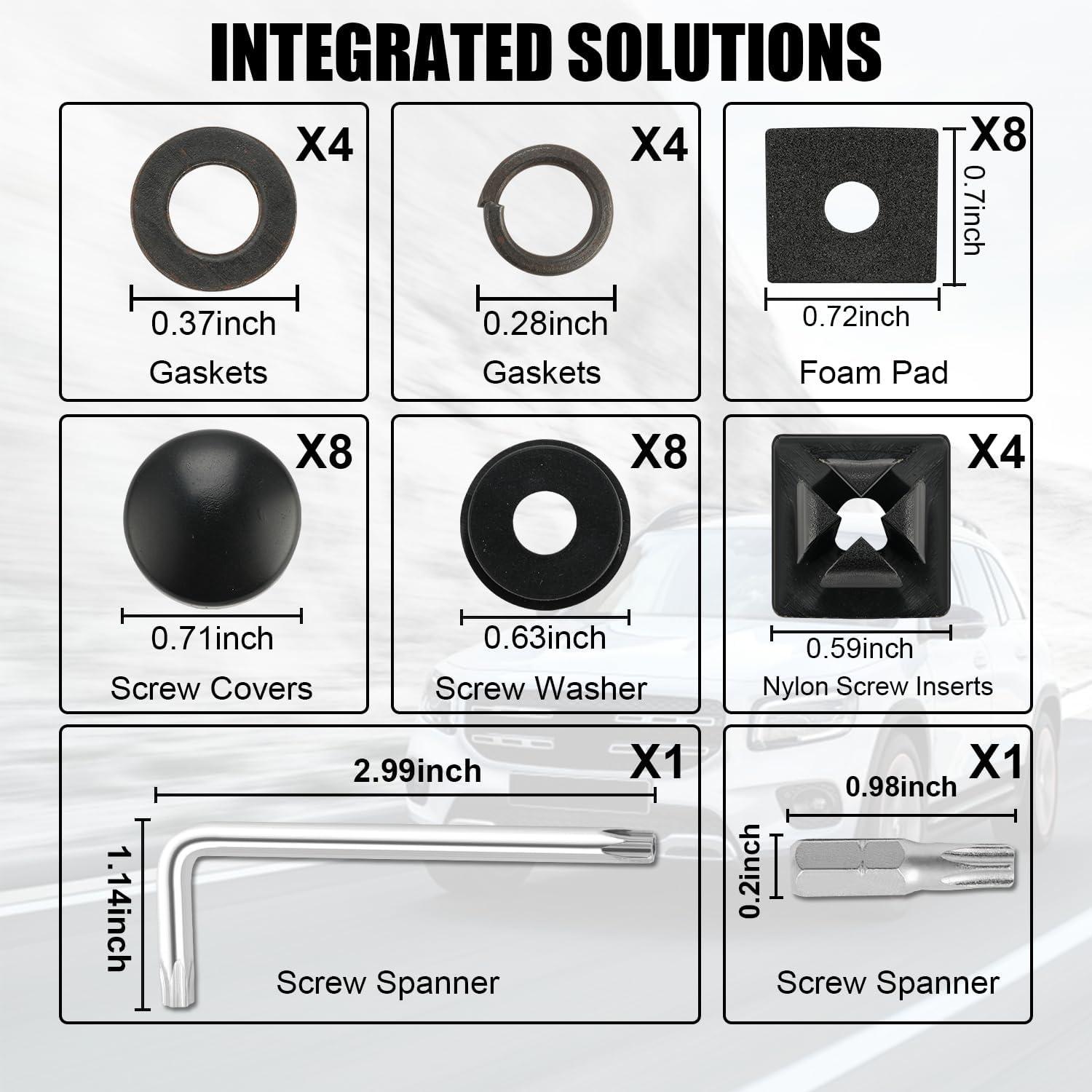 imageLivTee Anti Theft License Plate Screws Set for Securing Frames and Covers License Plate Bolts M6 14quot Tamper Proof Screws Caps Cover for Front Rear Frame Holder Mounting Black4PCSATBlack