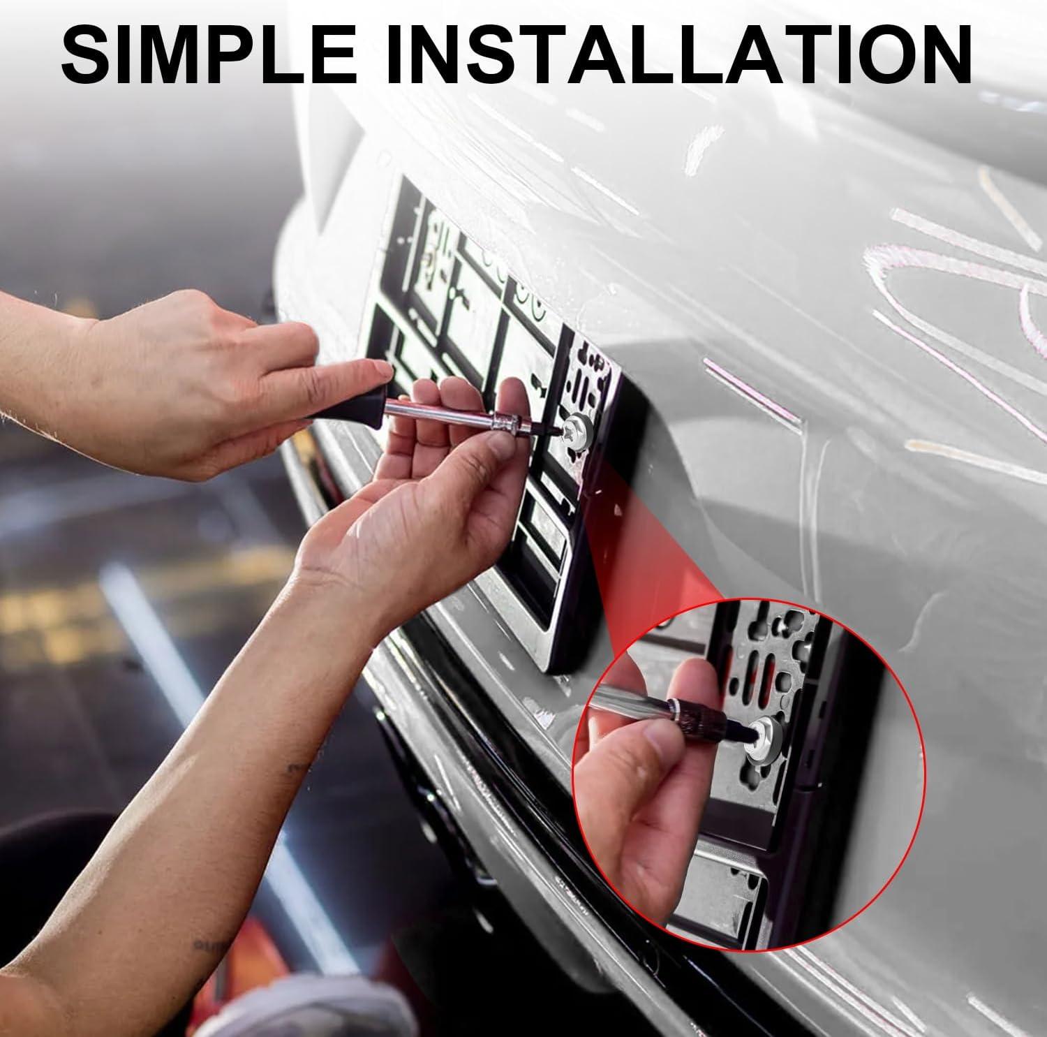 imageLivTee Anti Theft License Plate Screws Set for Securing Frames and Covers License Plate Bolts M6 14quot Tamper Proof Screws Caps Cover for Front Rear Frame Holder Mounting Black4PCSCrossSilver