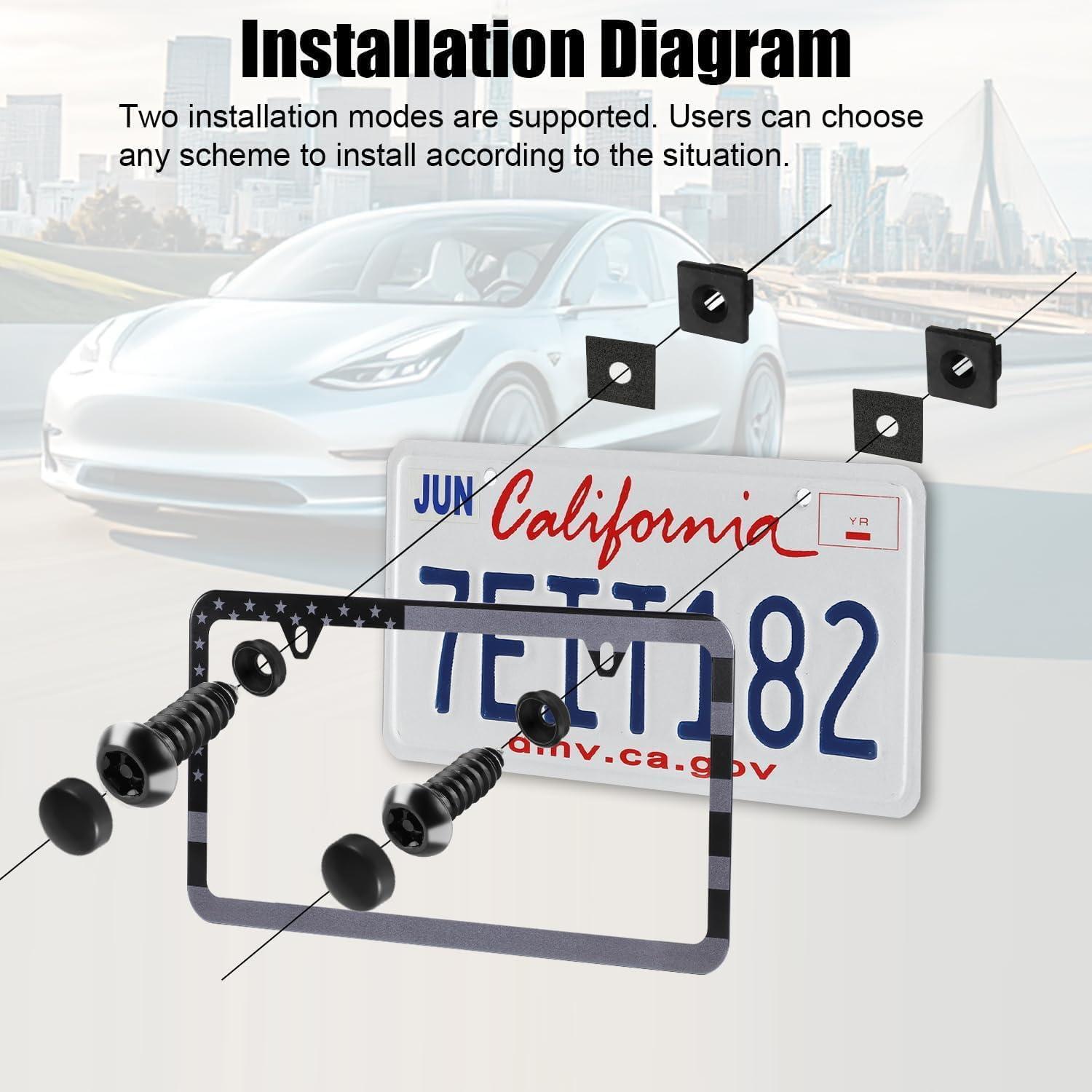 imageLivTee Anti Theft License Plate Screws Set for Securing Frames and Covers License Plate Bolts M6 14quot Tamper Proof Screws Caps Cover for Front Rear Frame Holder Mounting Black4PCSATBlack