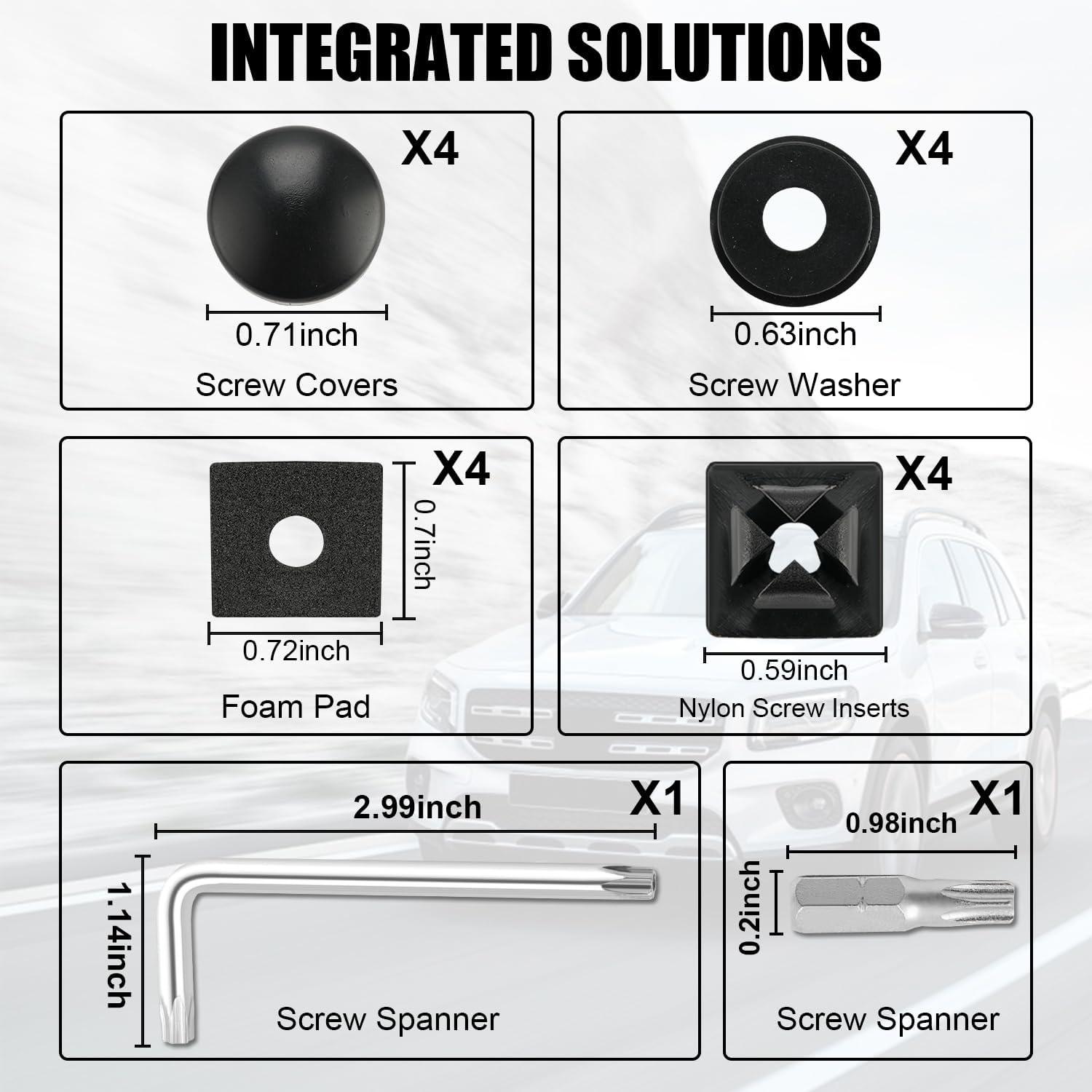 imageLivTee Anti Theft License Plate Screws Set for Securing Frames and Covers License Plate Bolts M6 14quot Tamper Proof Screws Caps Cover for Front Rear Frame Holder Mounting Black4PCSATBlack