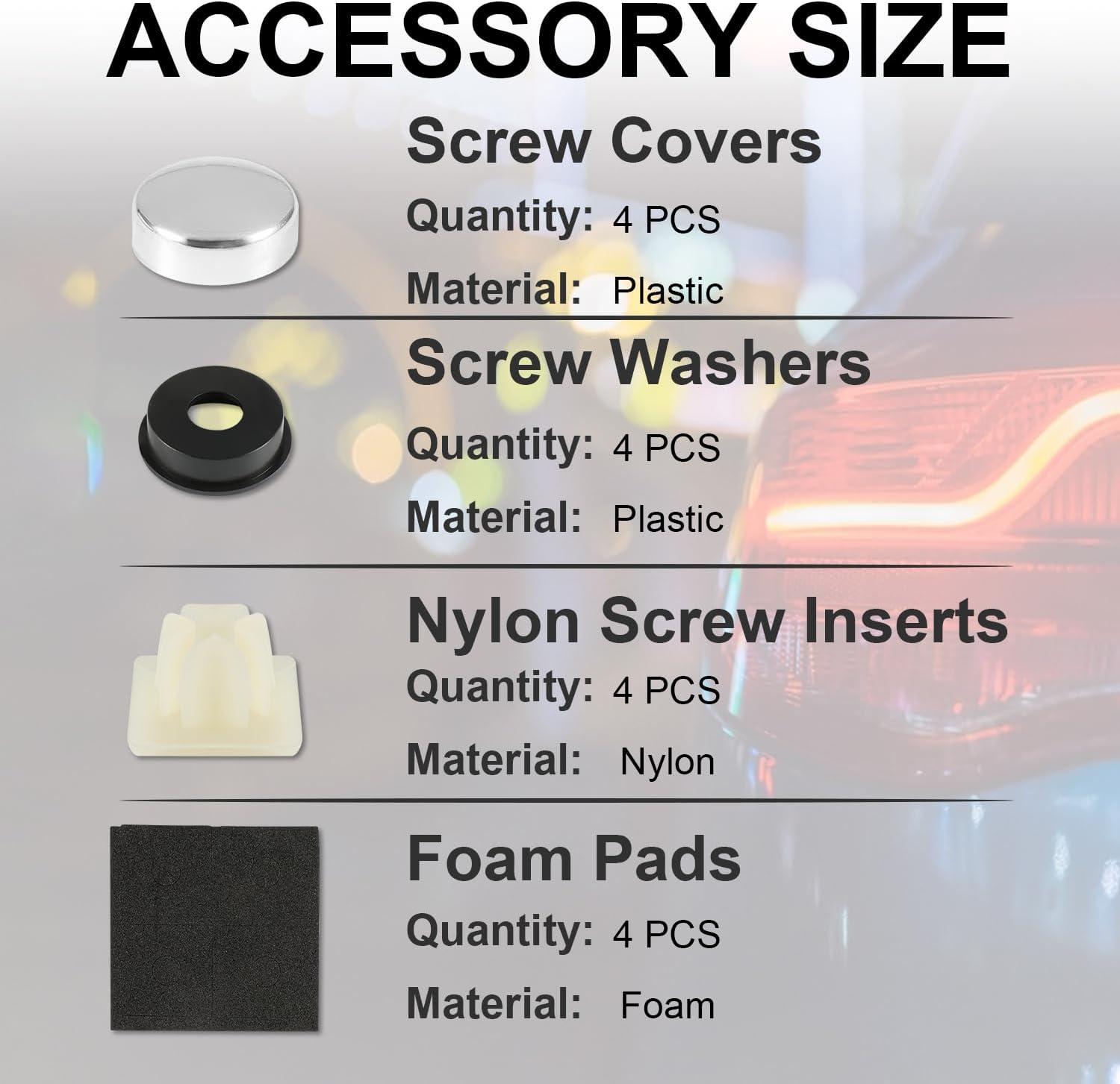 imageLivTee Anti Theft License Plate Screws Set for Securing Frames and Covers License Plate Bolts M6 14quot Tamper Proof Screws Caps Cover for Front Rear Frame Holder Mounting Black4PCSCrossSilver