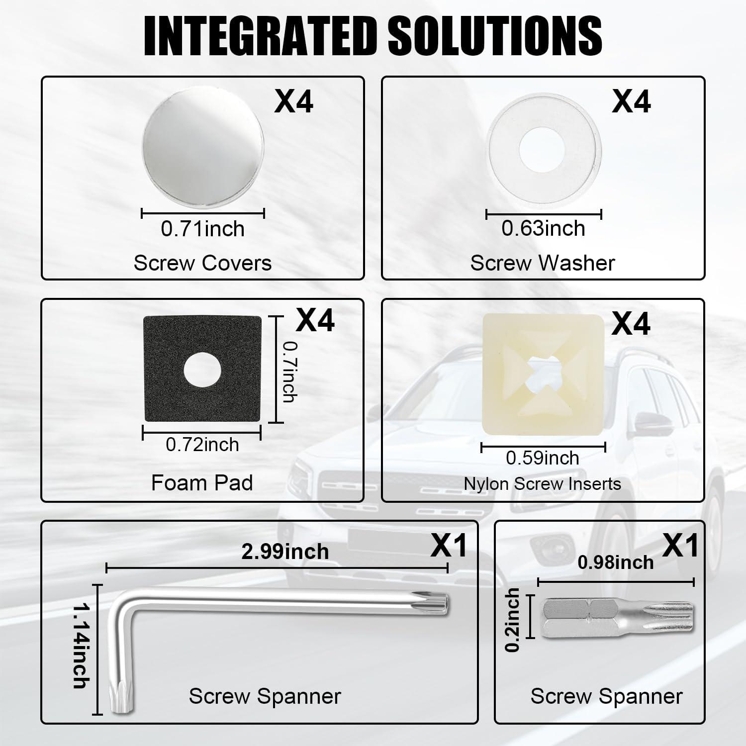 imageLivTee Anti Theft License Plate Screws Set for Securing Frames and Covers License Plate Bolts M6 14quot Tamper Proof Screws Caps Cover for Front Rear Frame Holder Mounting Black4PCSATSilver
