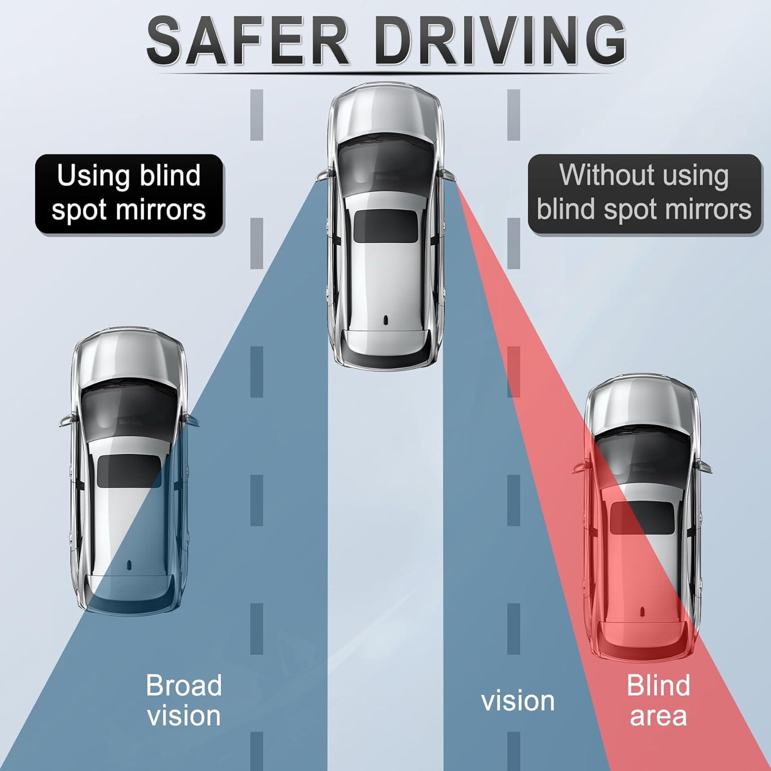 imageLivTee Blind Spot Mirror 2quot Round HD Glass Frameless Convex Accessories with Suction Cup ABS Housing 360 Adjustable WideAngle Rear View Mirror for Cars SUVs and Trucks Pack of 2CupSilver