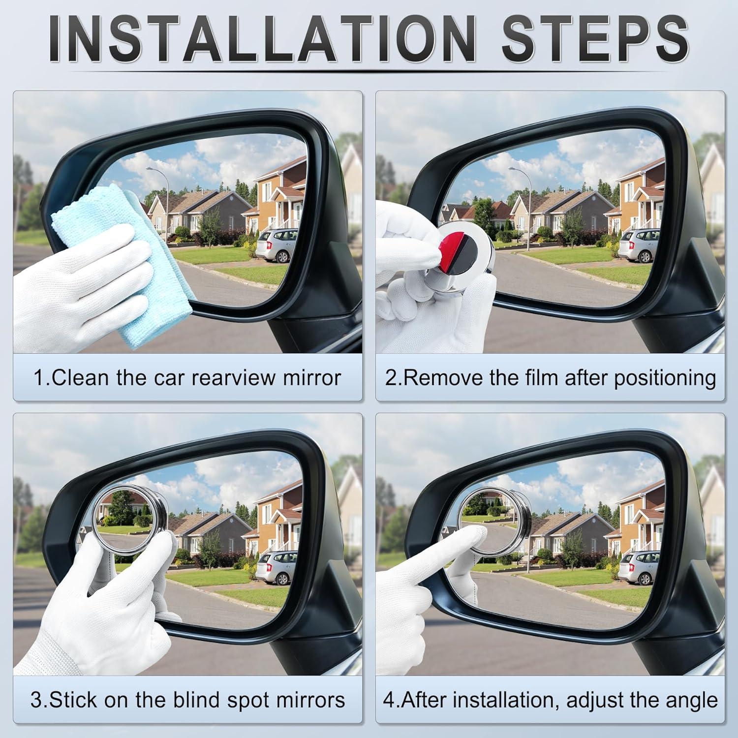 imageLivTee Blind Spot Mirror 2quot Round HD Glass Frameless Convex Accessories with Suction Cup ABS Housing 360 Adjustable WideAngle Rear View Mirror for Cars SUVs and Trucks Pack of 2Silver