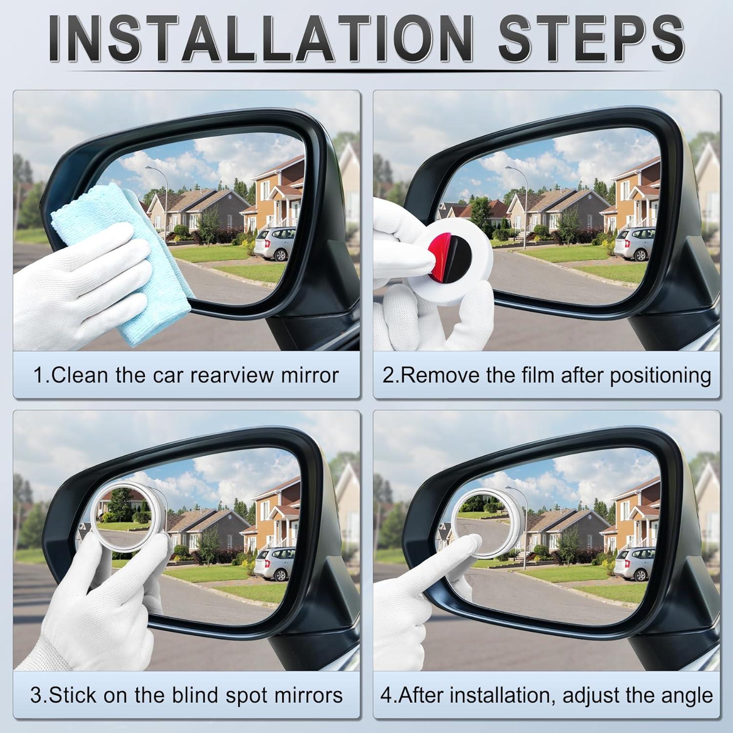 imageLivTee Blind Spot Mirror 2quot Round HD Glass Frameless Convex Accessories with Suction Cup ABS Housing 360 Adjustable WideAngle Rear View Mirror for Cars SUVs and Trucks Pack of 2White