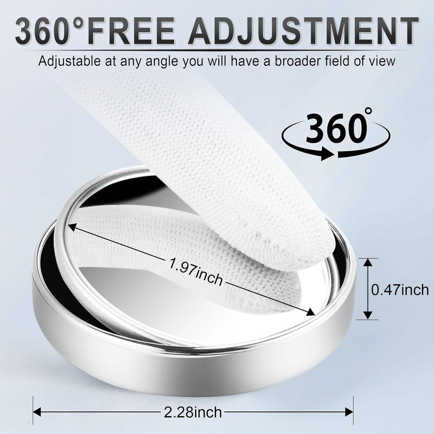 imageLivTee Blind Spot Mirror 2quot Round HD Glass Frameless Convex Accessories with Suction Cup ABS Housing 360 Adjustable WideAngle Rear View Mirror for Cars SUVs and Trucks Pack of 2Silver