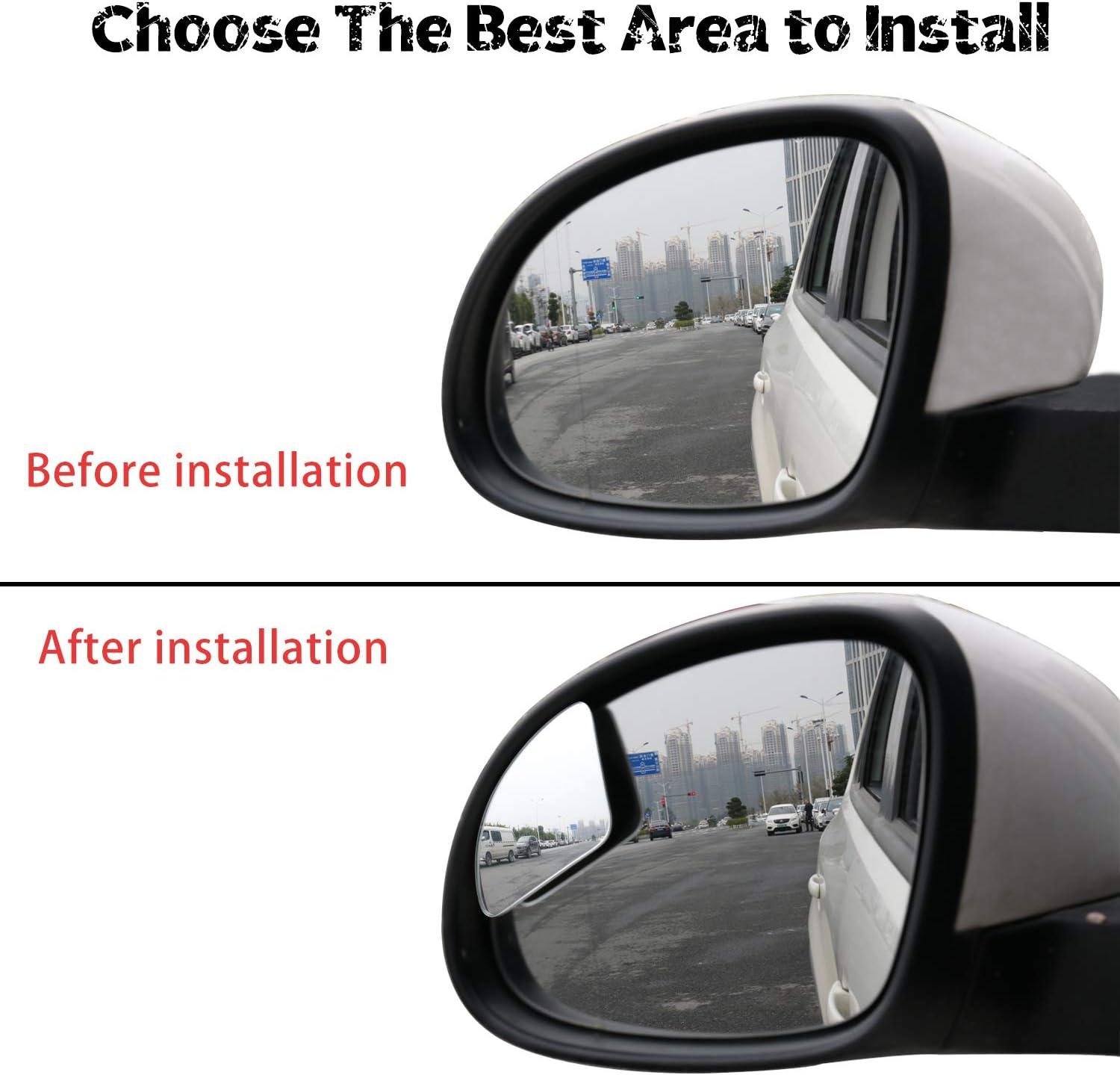 imageLivTee Blind Spot Mirror 2quot Round HD Glass Frameless Convex Accessories with Suction Cup ABS Housing 360 Adjustable WideAngle Rear View Mirror for Cars SUVs and Trucks Pack of 2White