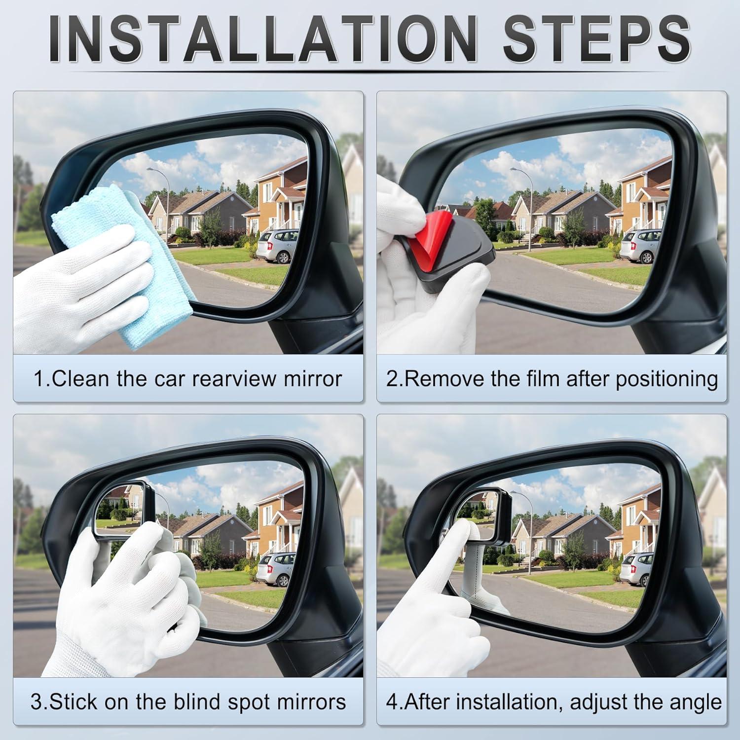 imageLivTee Blind Spot Mirror 2quot Round HD Glass Frameless Convex Accessories with Suction Cup ABS Housing 360 Adjustable WideAngle Rear View Mirror for Cars SUVs and Trucks Pack of 2Black