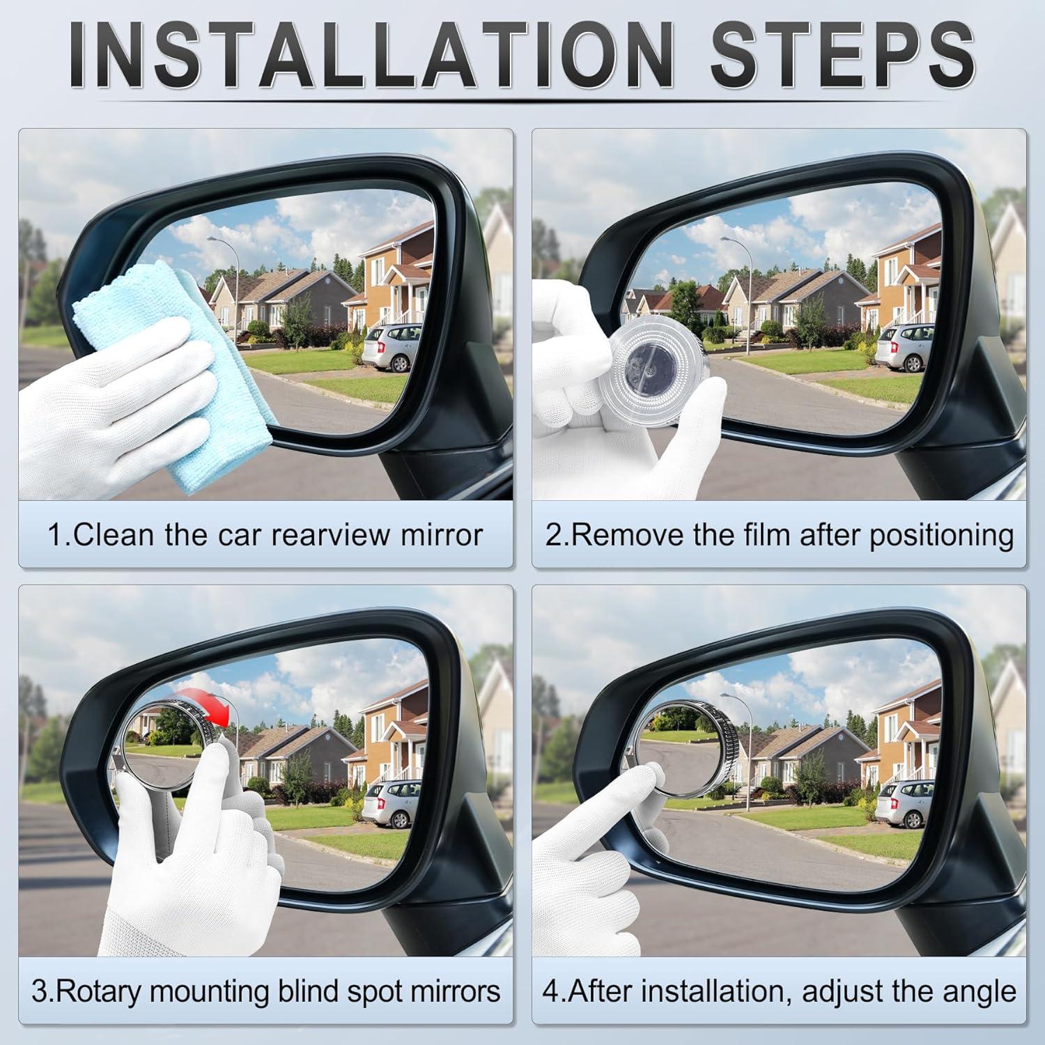 imageLivTee Blind Spot Mirror 2quot Round HD Glass Frameless Convex Accessories with Suction Cup ABS Housing 360 Adjustable WideAngle Rear View Mirror for Cars SUVs and Trucks Pack of 2CupSilver