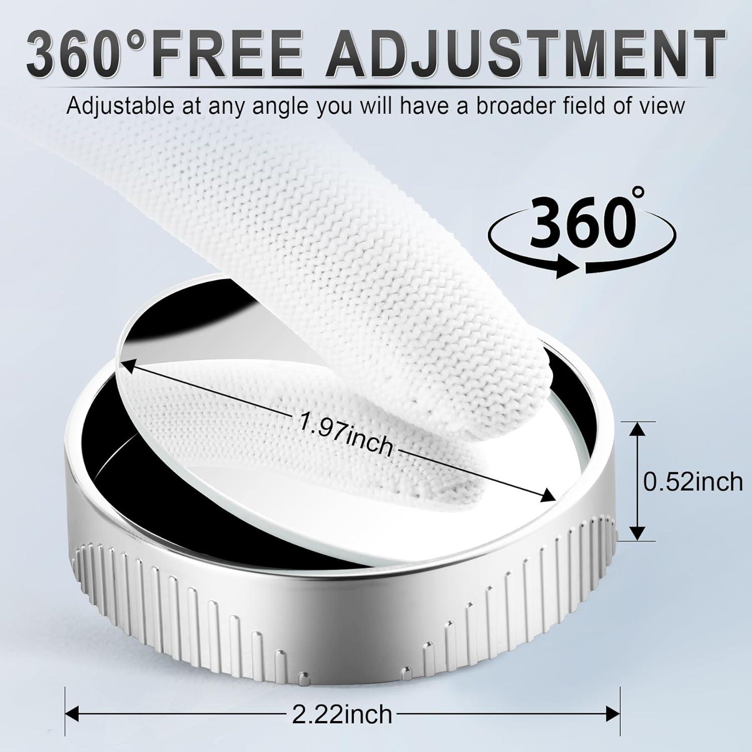 imageLivTee Blind Spot Mirror 2quot Round HD Glass Frameless Convex Accessories with Suction Cup ABS Housing 360 Adjustable WideAngle Rear View Mirror for Cars SUVs and Trucks Pack of 2CupSilver