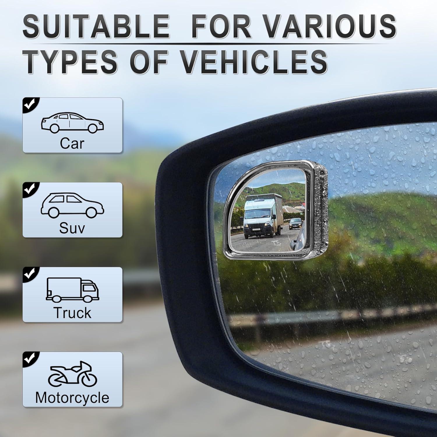 imageLivTee Blind Spot Mirror 2quot Round HD Glass Frameless Convex Accessories with Suction Cup ABS Housing 360 Adjustable WideAngle Rear View Mirror for Cars SUVs and Trucks Pack of 2Silver