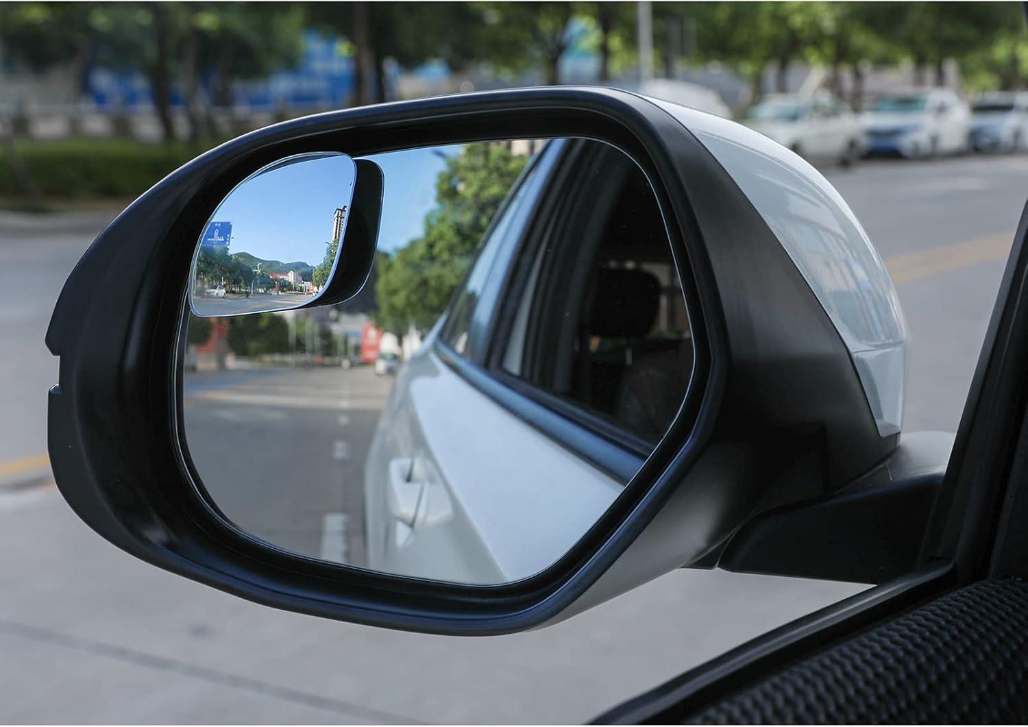imageLivTee Blind Spot Mirror 2quot Round HD Glass Frameless Convex Accessories with Suction Cup ABS Housing 360 Adjustable WideAngle Rear View Mirror for Cars SUVs and Trucks Pack of 2White