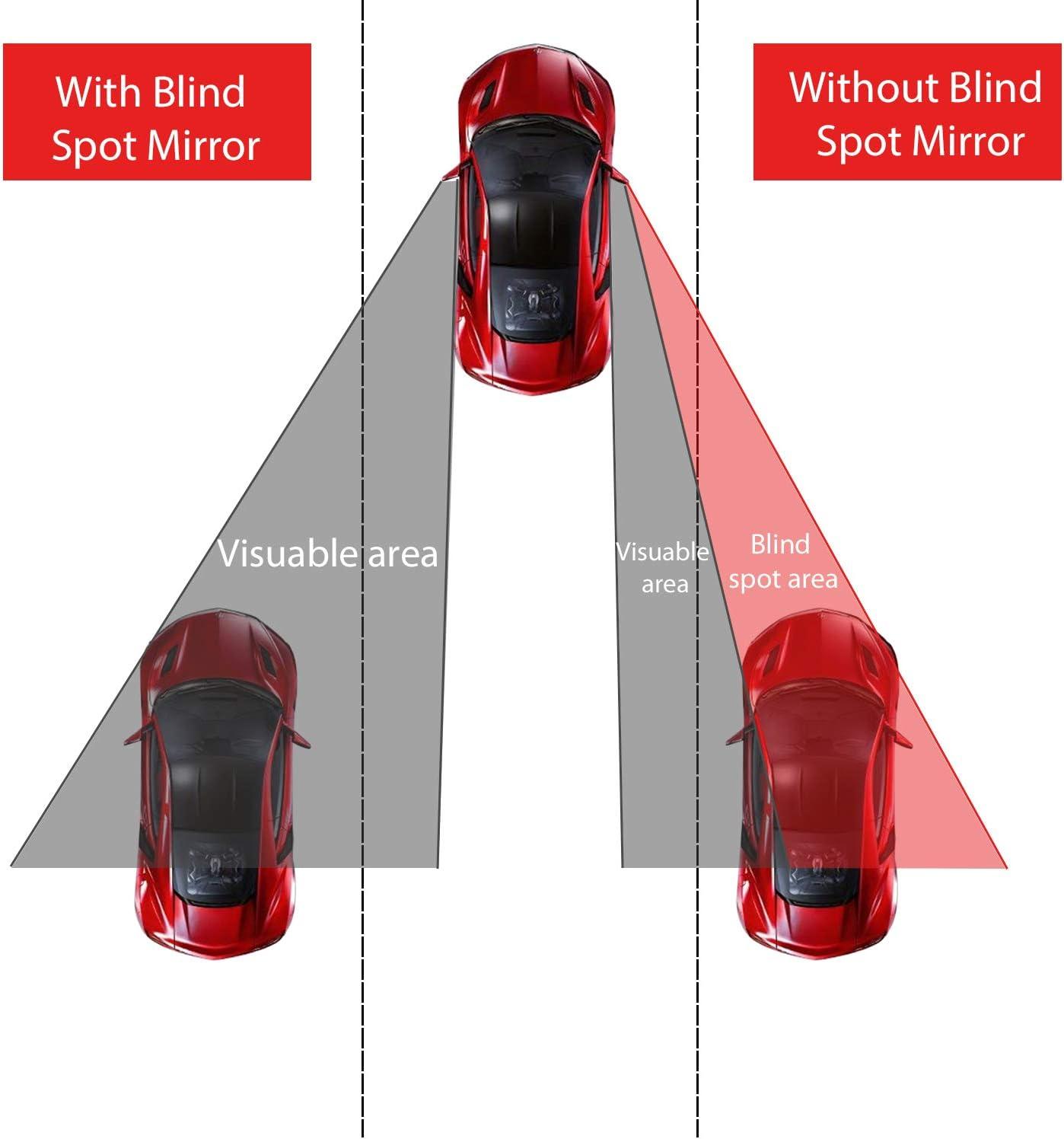 imageLivTee Blind Spot Mirror 2quot Round HD Glass Frameless Convex Accessories with Suction Cup ABS Housing 360 Adjustable WideAngle Rear View Mirror for Cars SUVs and Trucks Pack of 2White