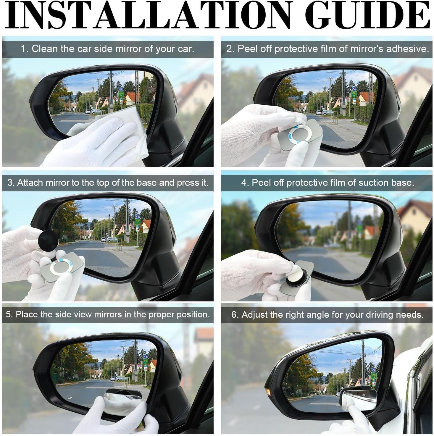 imageLivTee Blind Spot Mirrors HD Glass Frameless Convex Rear View Mirrors Wide Angle Adjustable Stick for Side Mirror Automotive Exterior Accessories for Car SUV ampamp Trucks Pack of 2Rectangle