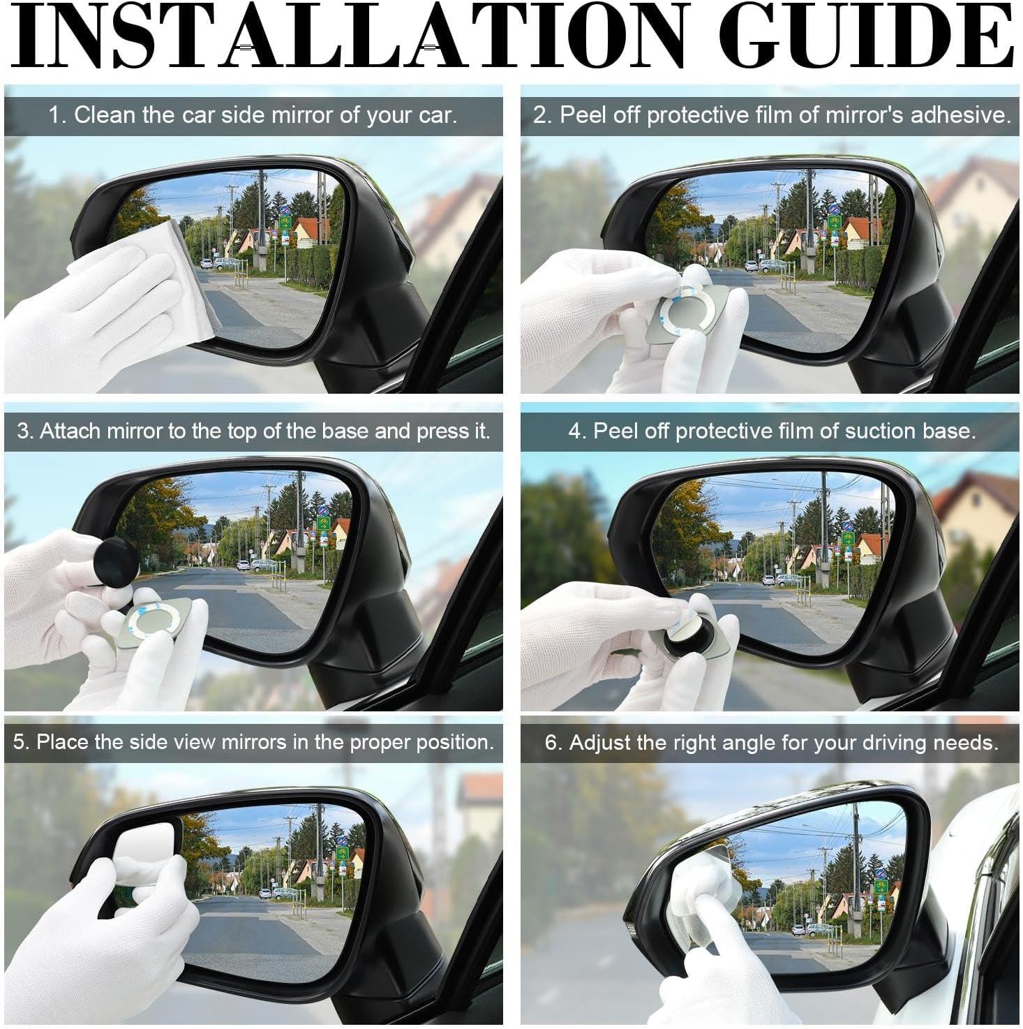 imageLivTee Blind Spot Mirrors HD Glass Frameless Convex Rear View Mirrors Wide Angle Adjustable Stick for Side Mirror Automotive Exterior Accessories for Car SUV ampamp Trucks Pack of 2Rhombus