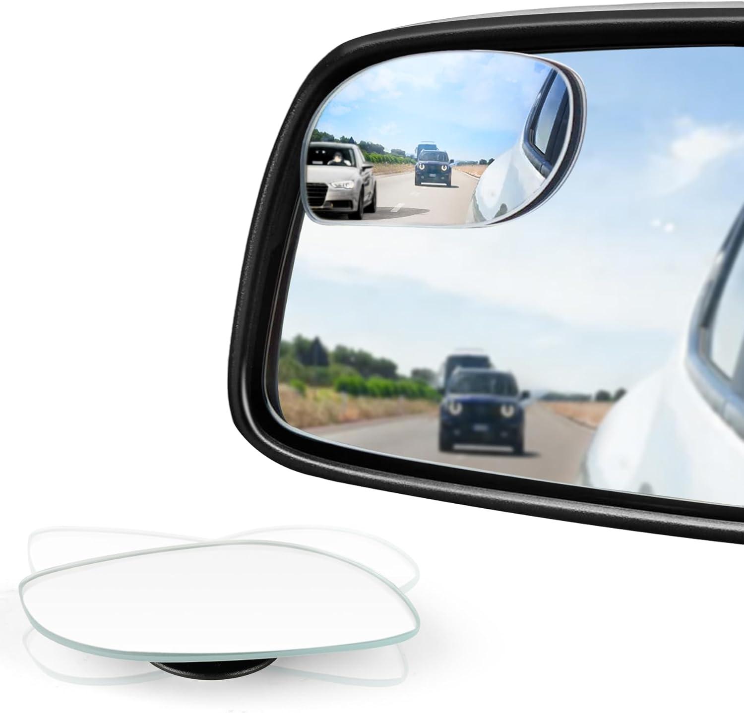 imageLivTee Blind Spot Mirrors HD Glass Frameless Convex Rear View Mirrors Wide Angle Adjustable Stick for Side Mirror Automotive Exterior Accessories for Car SUV ampamp Trucks Pack of 2Rounded Oval