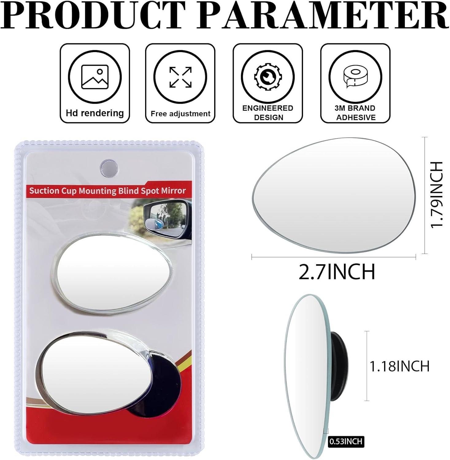 imageLivTee Blind Spot Mirrors HD Glass Frameless Convex Rear View Mirrors Wide Angle Adjustable Stick for Side Mirror Automotive Exterior Accessories for Car SUV ampamp Trucks Pack of 2Oval