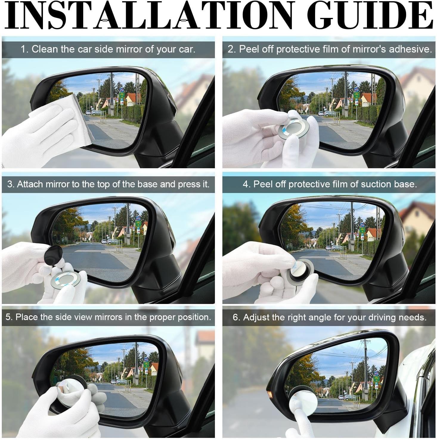 imageLivTee Blind Spot Mirrors HD Glass Frameless Convex Rear View Mirrors Wide Angle Adjustable Stick for Side Mirror Automotive Exterior Accessories for Car SUV ampamp Trucks Pack of 2Round