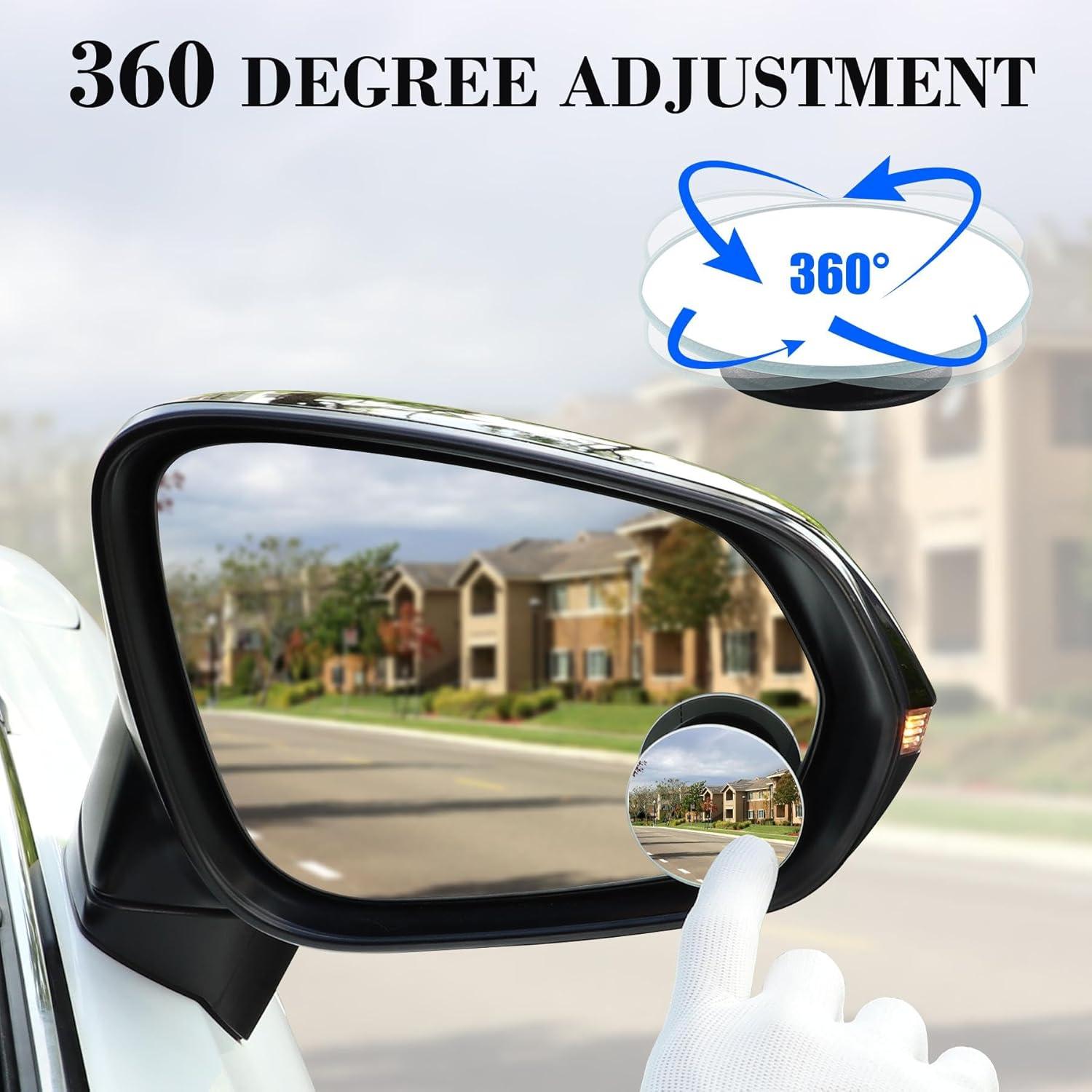 imageLivTee Blind Spot Mirrors HD Glass Frameless Convex Rear View Mirrors Wide Angle Adjustable Stick for Side Mirror Automotive Exterior Accessories for Car SUV ampamp Trucks Pack of 2Round