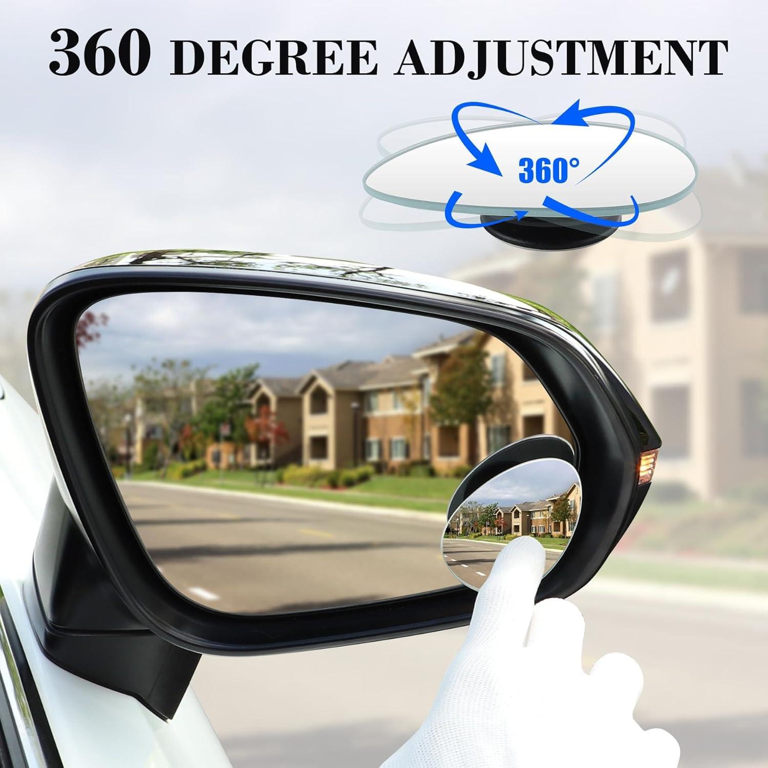 imageLivTee Blind Spot Mirrors HD Glass Frameless Convex Rear View Mirrors Wide Angle Adjustable Stick for Side Mirror Automotive Exterior Accessories for Car SUV ampamp Trucks Pack of 2Oval