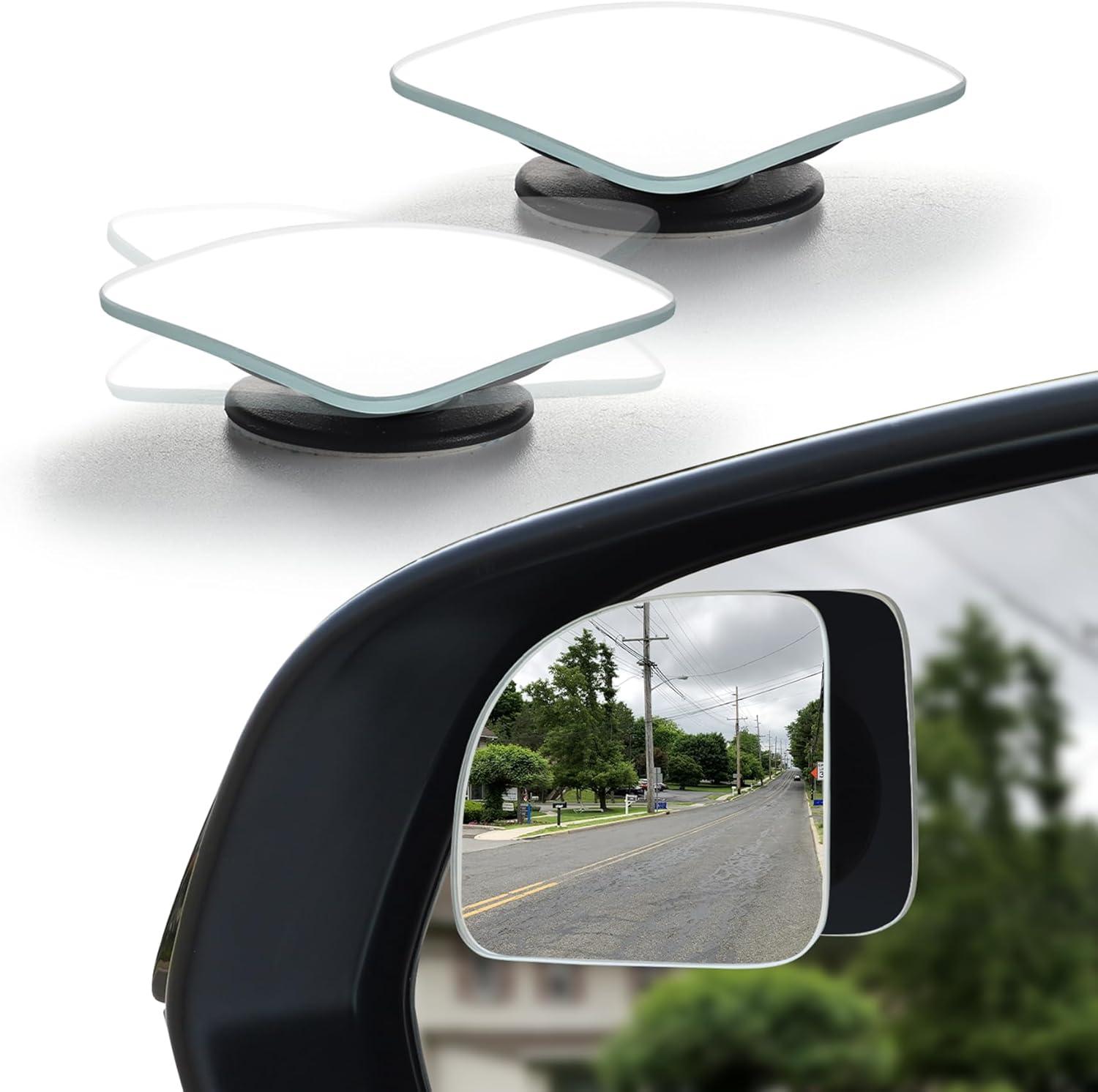 imageLivTee Blind Spot Mirrors HD Glass Frameless Convex Rear View Mirrors Wide Angle Adjustable Stick for Side Mirror Automotive Exterior Accessories for Car SUV ampamp Trucks Pack of 2Fan