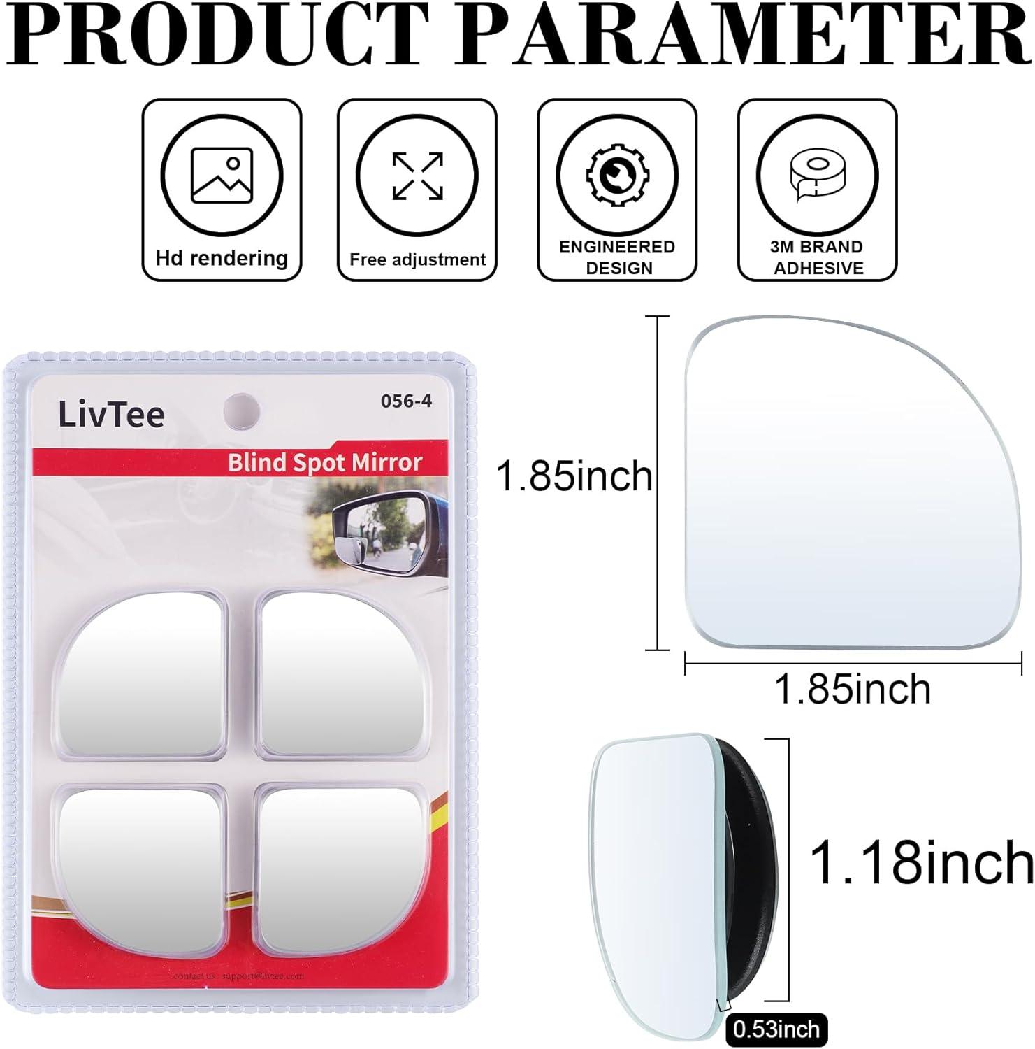 imageLivTee Blind Spot Mirrors HD Glass Frameless Convex Rear View Mirrors Wide Angle Adjustable Stick for Side Mirror Automotive Exterior Accessories for Car SUV ampamp Trucks Pack of 2Fan