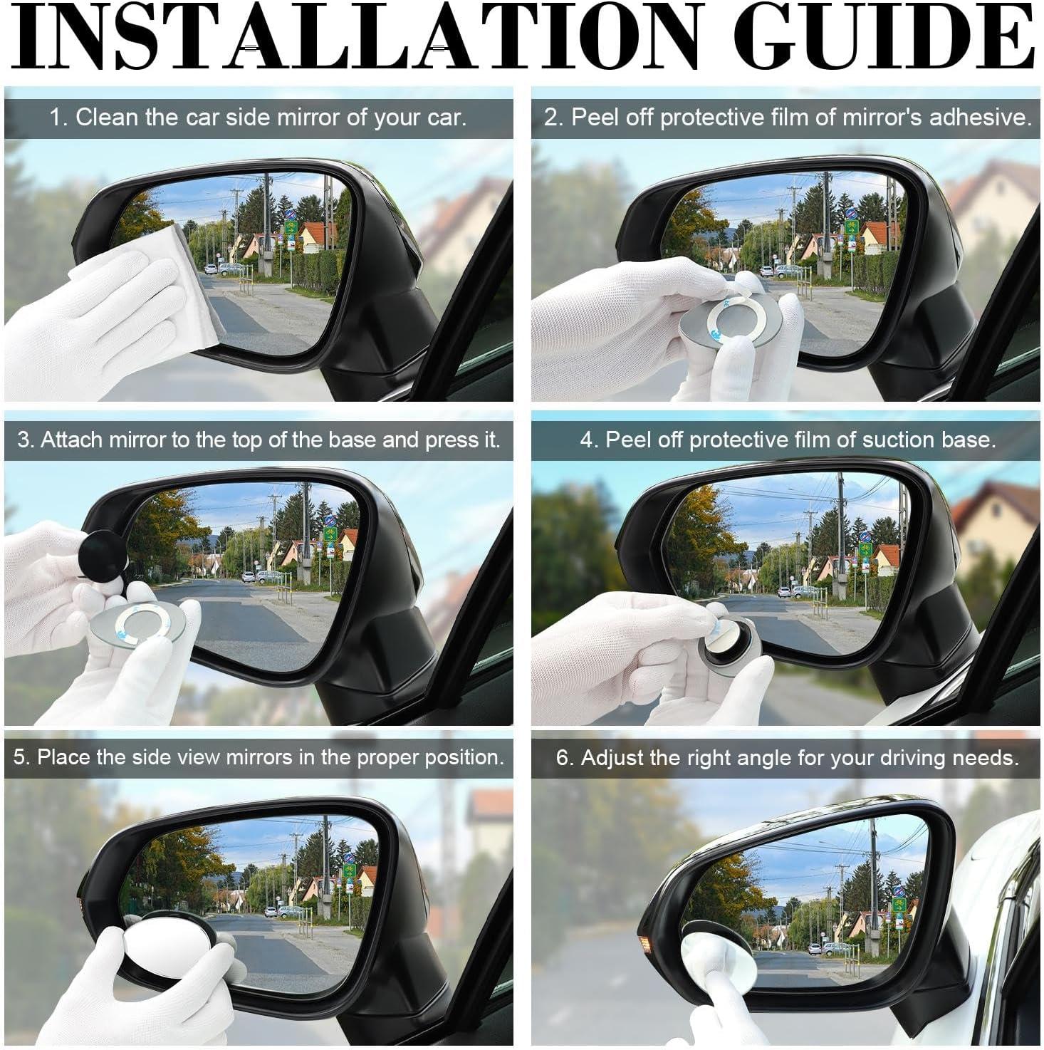 imageLivTee Blind Spot Mirrors HD Glass Frameless Convex Rear View Mirrors Wide Angle Adjustable Stick for Side Mirror Automotive Exterior Accessories for Car SUV ampamp Trucks Pack of 2Oval