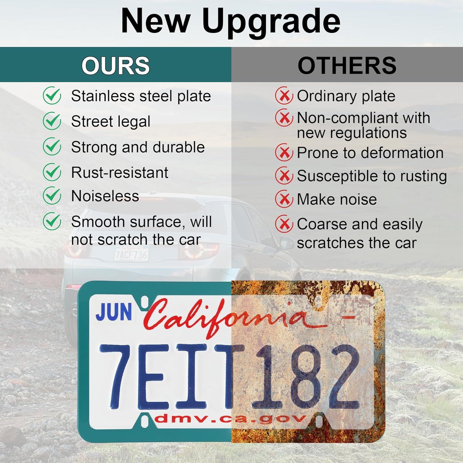 imageLivTee Carbon Fiber License Plate Frames 2 Holes Stainless Steel License Plate Covers 2PCS Car License Plate Holder Slim Design with Gasket Cover for US Cars Automotive Exterior AccessoriesGreen