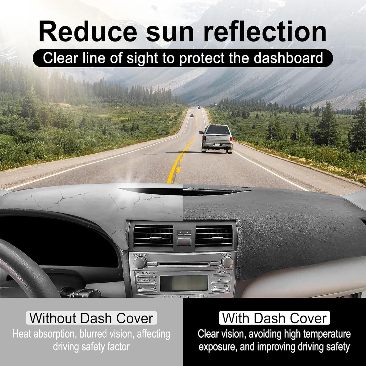 imageLivTee Dashboard Cover Dash Mat Compatible with Toyota Camry 2007 2008 2009 2010 2011 Protects Dashboard from Sun Damage Car AccessoriesDark Gray0711 Toyota Camry