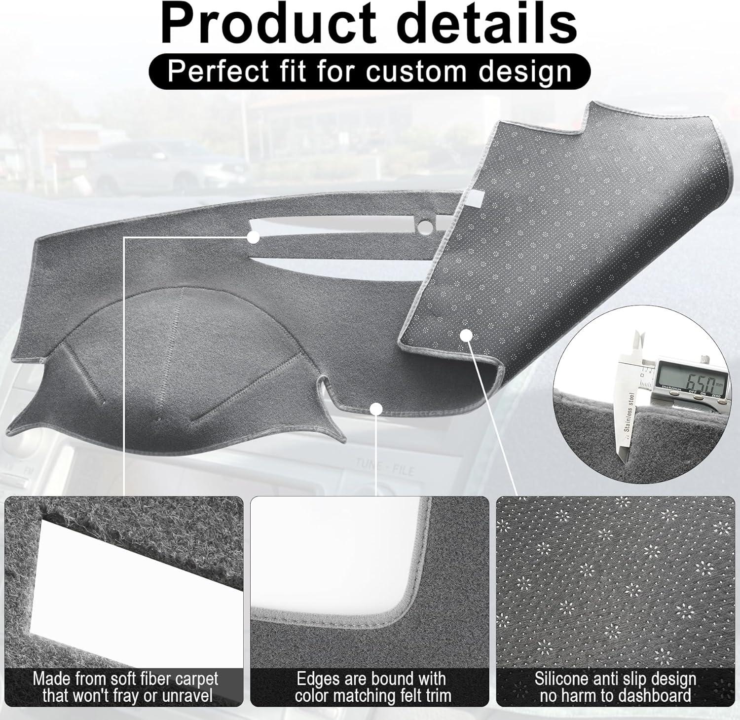 imageLivTee Dashboard Cover Dash Mat Compatible with Toyota Camry 2007 2008 2009 2010 2011 Protects Dashboard from Sun Damage Car AccessoriesDark Gray0711 Toyota Camry