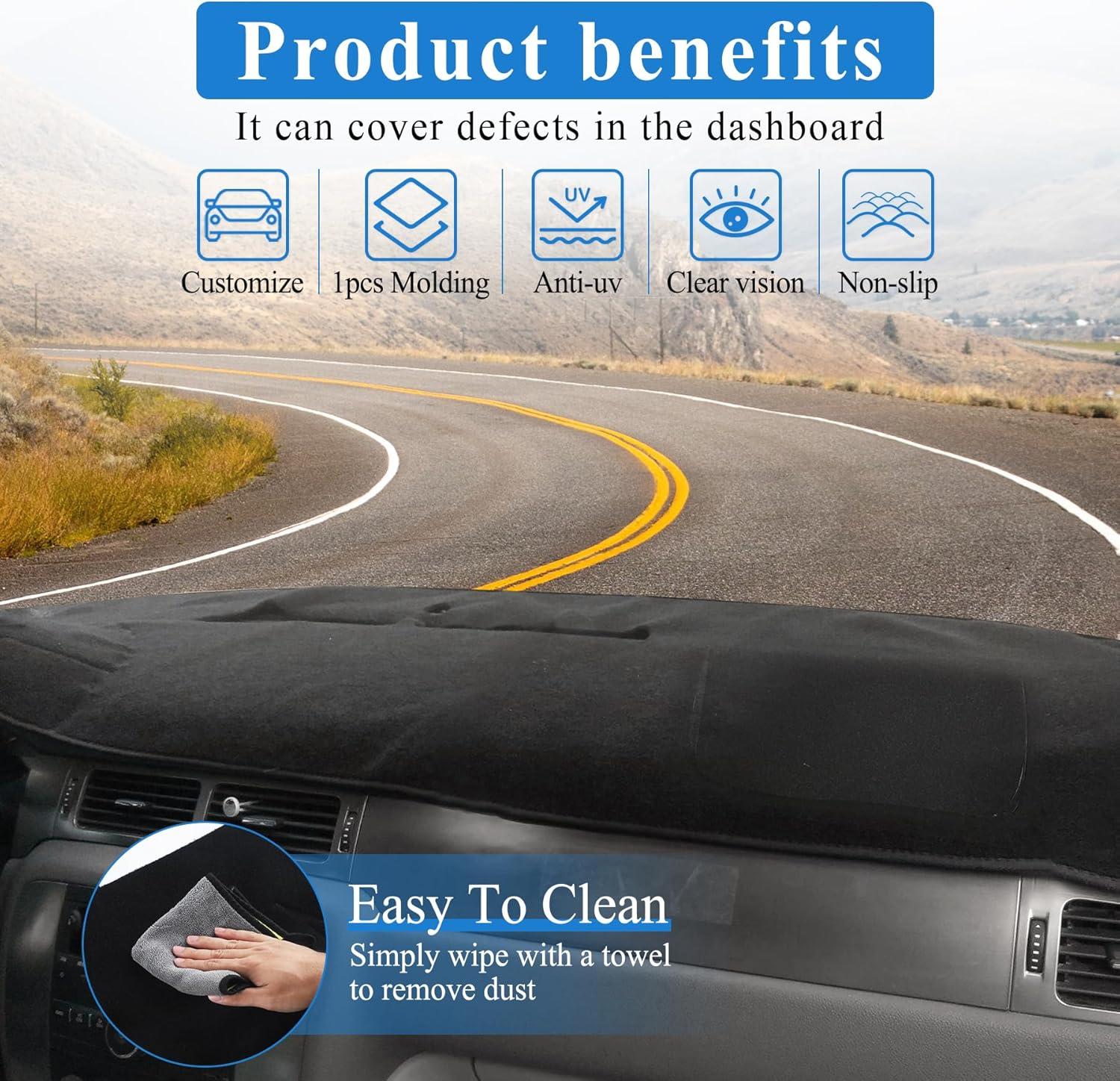 imageLivTee Dashboard Cover Dash Mat Compatible with Toyota Camry 2007 2008 2009 2010 2011 Protects Dashboard from Sun Damage Car AccessoriesDark Gray0713 GMC Sierra with Two Glove Boxes