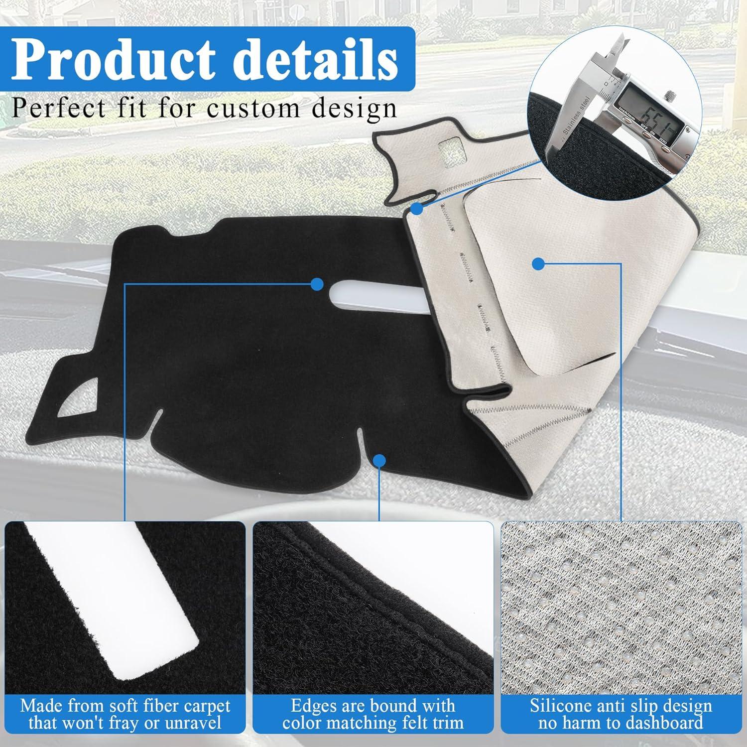 imageLivTee Dashboard Cover Dash Mat Compatible with Toyota Camry 2007 2008 2009 2010 2011 Protects Dashboard from Sun Damage Car AccessoriesDark Gray0713 GMC Sierra with Two Glove Boxes