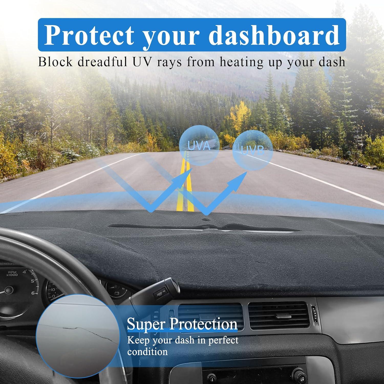 imageLivTee Dashboard Cover Dash Mat Compatible with Toyota Camry 2007 2008 2009 2010 2011 Protects Dashboard from Sun Damage Car AccessoriesDark Gray0713 GMC Sierra with Two Glove Boxes