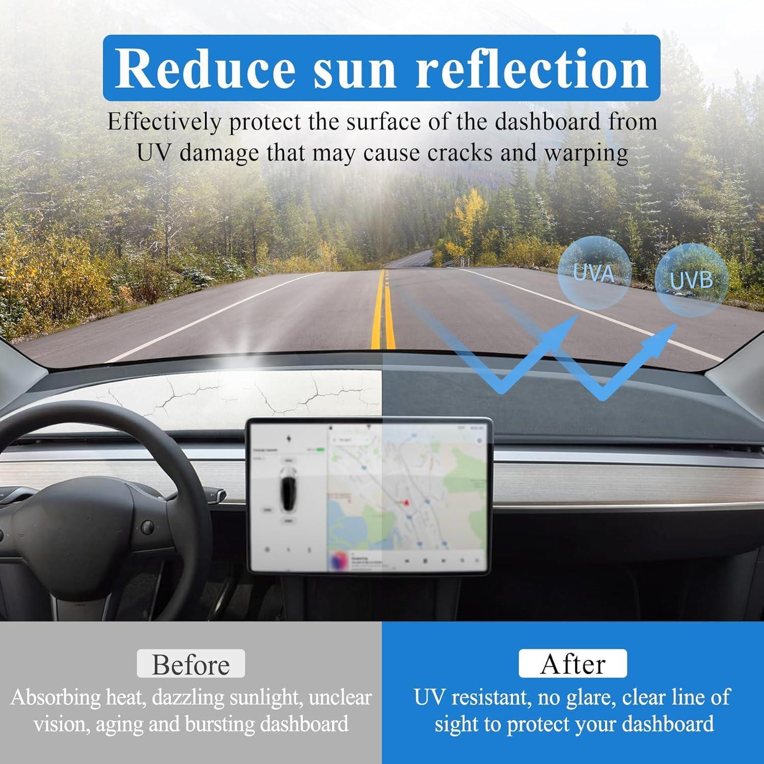 imageLivTee Dashboard Cover Dash Mat Compatible with Toyota Camry 2007 2008 2009 2010 2011 Protects Dashboard from Sun Damage Car AccessoriesDark Gray1723 Tesla Model Y3