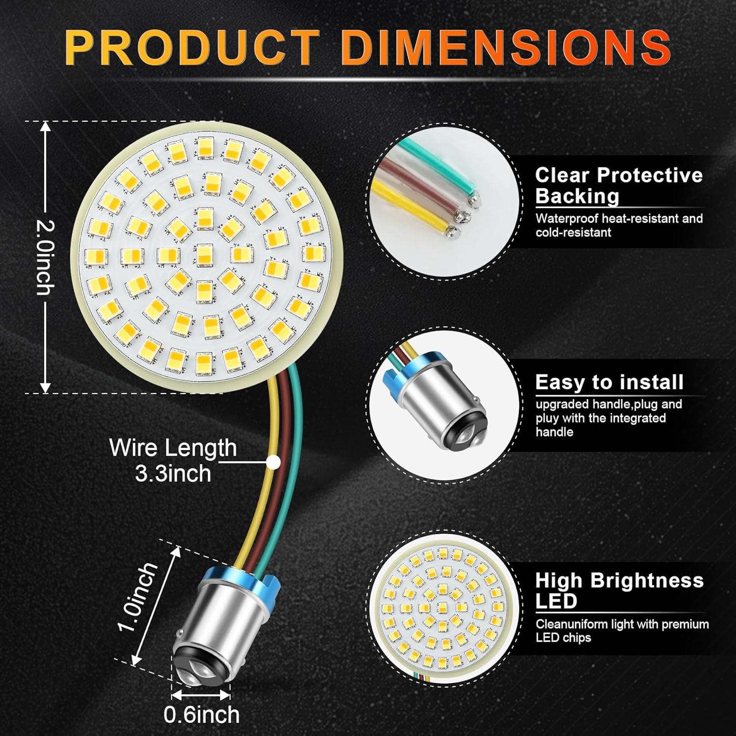 imageLivTee Extremely Bright Front Turn Signals ampamp Running Switchback LED Lights Panel with 1157 Base Compatible for Harley Dyna Street Glide Road King Motorcycle Accessories WhiteAmber